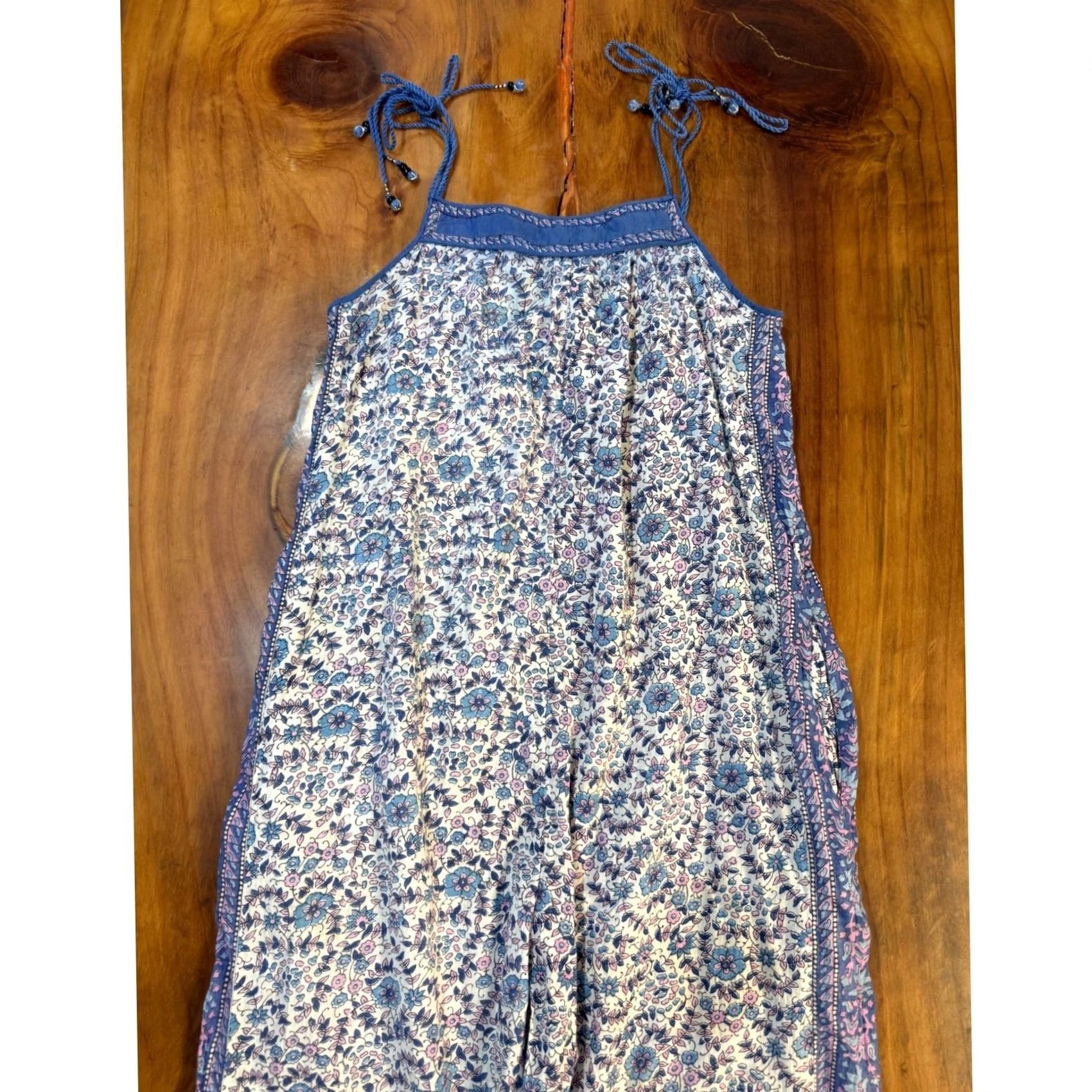 Vintage VINTAGE Starina India Jumpsuit Boho 1970s Blue Cotton L Women's Size 36" / US 14 / IT 50 - 7 Thumbnail