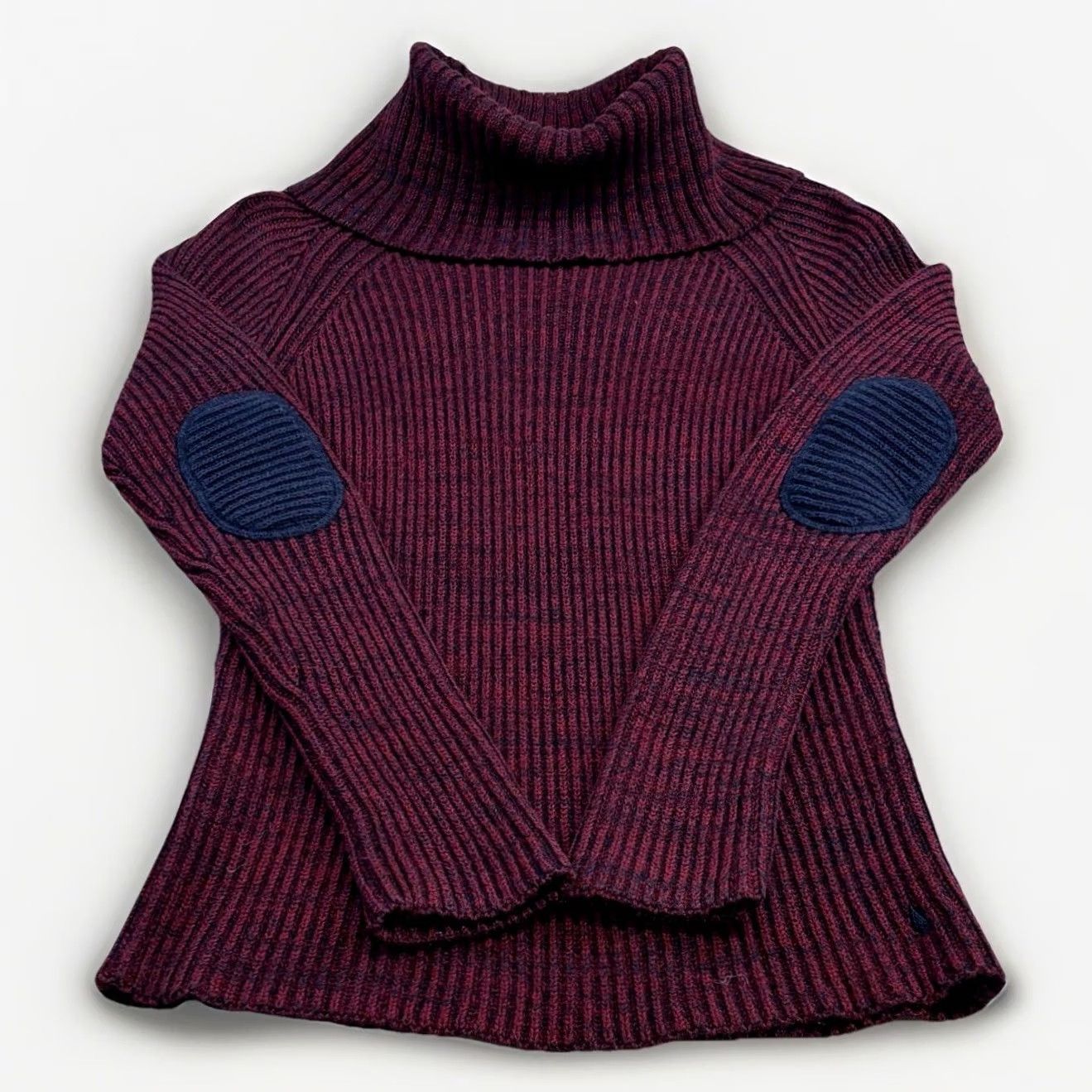 Musto Musto roll neck jumper UK10 burgundy ribbed women’s elbow patches pullover Size L / US 10 / IT 46 - 2 Thumbnail