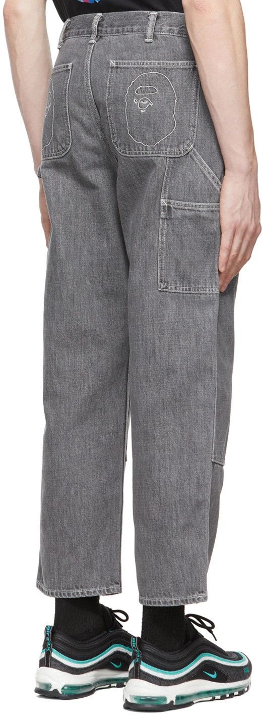 Bape Bape Painter Denim Pants (Gray/Black) Size US 28 / EU 44 - 6 Thumbnail