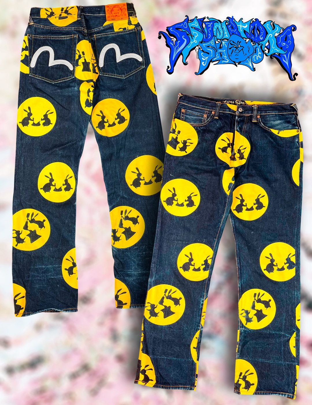 Evisu EVISU Jeans Japan Tukimi Tsukimi Special Rabbit Moon Print Size US 31 - 1 Thumbnail