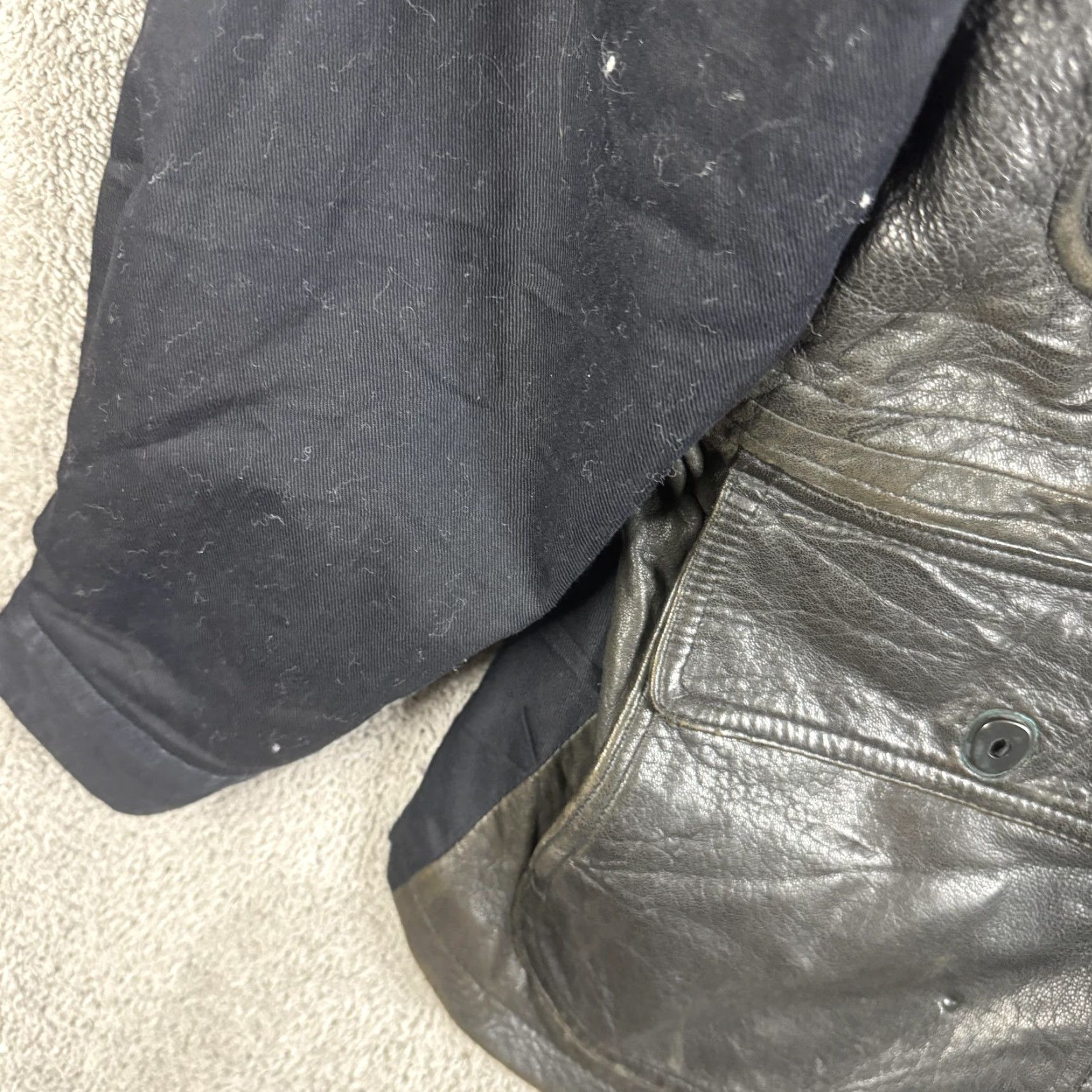 Vintage Vintage Lakeland Coat Mens 42 Black Leather Canvas Insulated Outdoor Pockets Size US XS / EU 42 / 0 - 2 Thumbnail