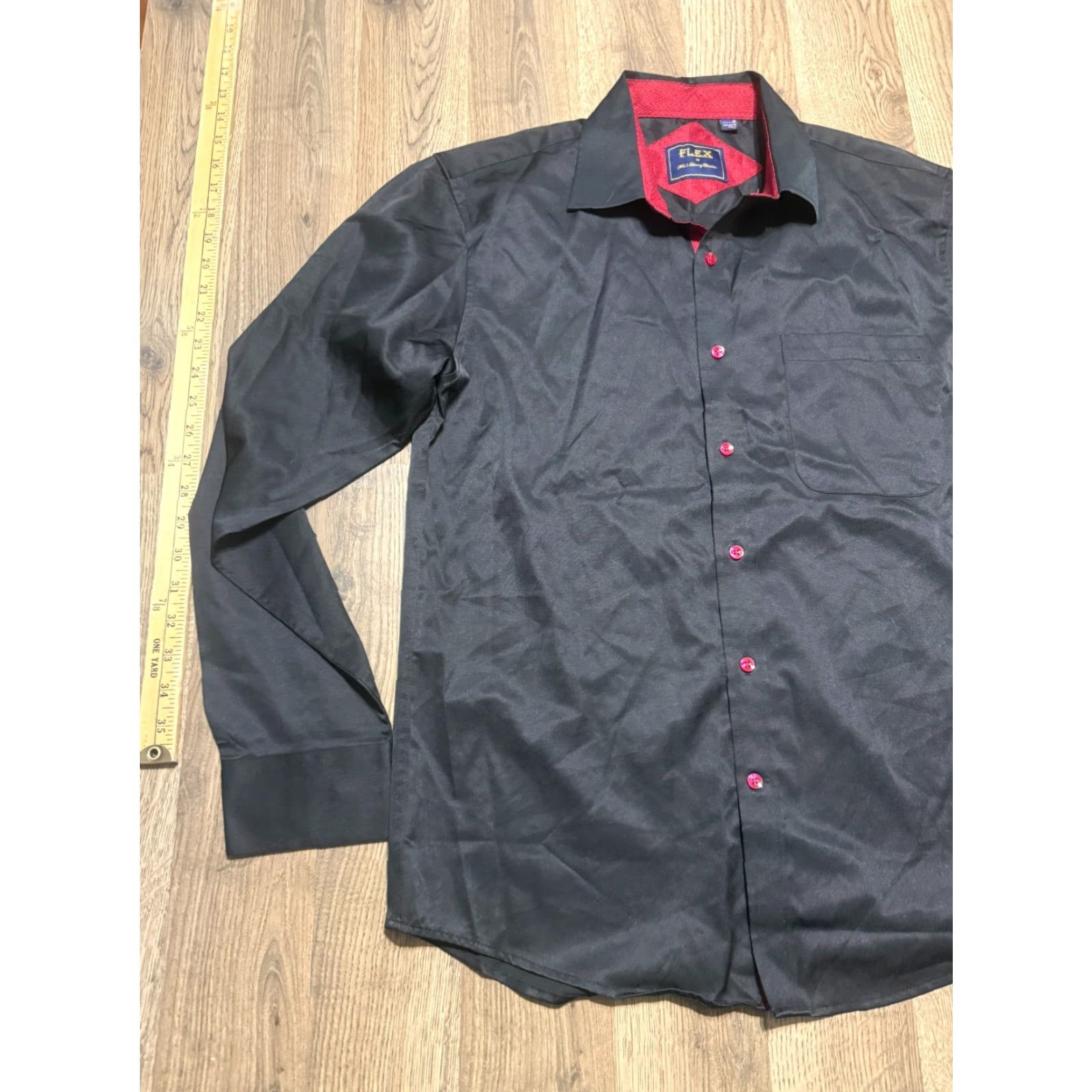 Vintage Flex Shirt Men's Small Black Short/Long Sleeve Button-Up Front Pocket Shirt Size US S / EU 44-46 / 1 - 3 Thumbnail
