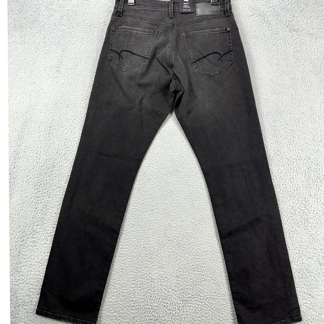 Vintage Mavi Jeans Matt Relaxed Straight Jeans Mens 29x32 Gray Charcoal Wash Pockets Stretch Denim Button Zip Rise Mid 10-12 in Size US 29 - 3 Thumbnail