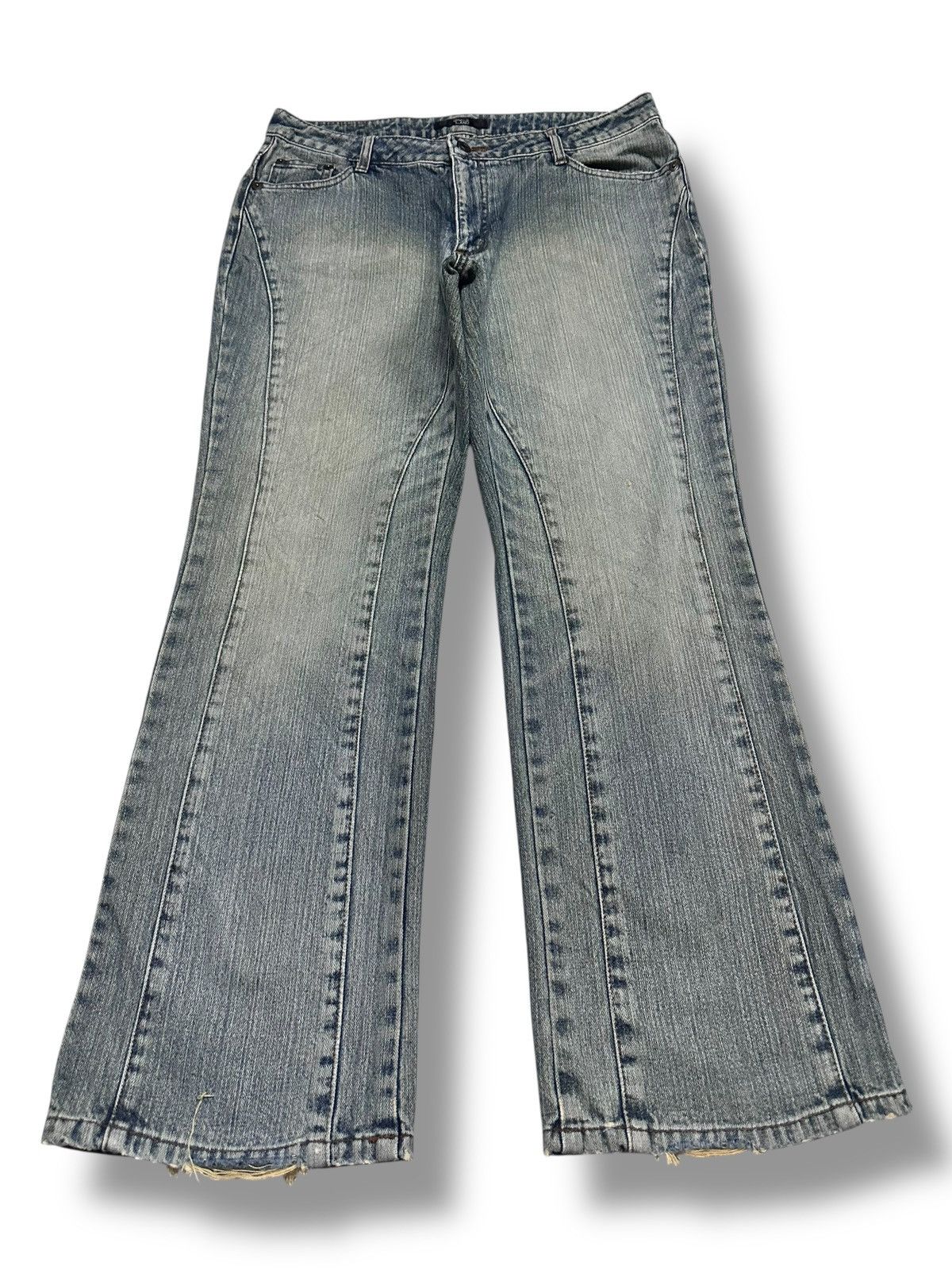 Japanese Brand Flare Japan Jeans Wideleg Loose Style With Faded Wash Size US 32 / EU 48 - 1 Thumbnail
