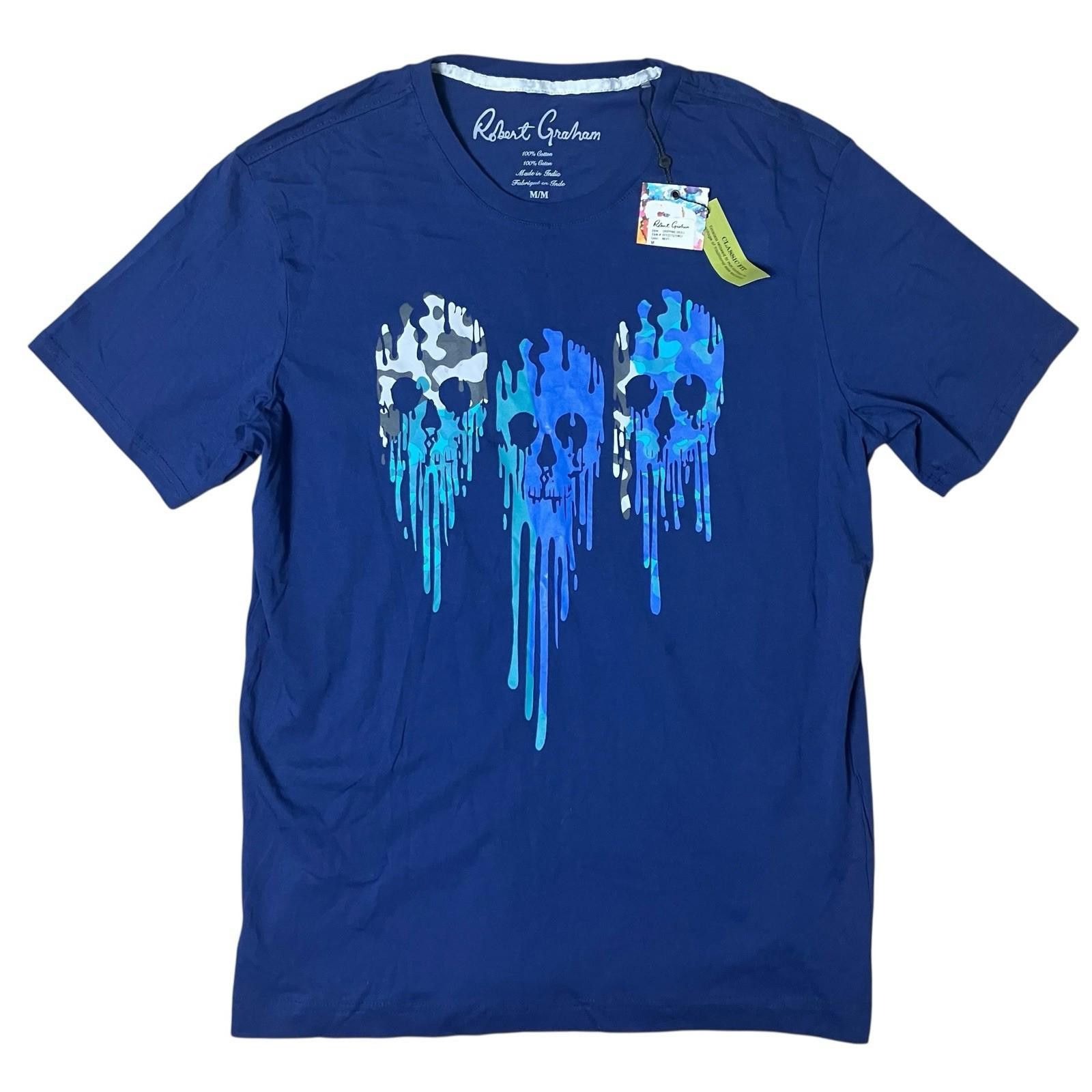 Robert Graham Robert Graham T-Shirt Mens M Darien Skull Dripping Halloween Size US M / EU 48-50 / 2 - 2 Thumbnail
