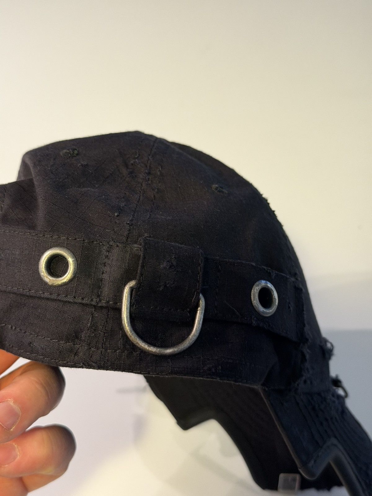 Balenciaga BALENCIAGA DEMNA SPRING 26 DISTRESSED RIPSTOP PIERCING CAP Size ONE SIZE - 6 Thumbnail