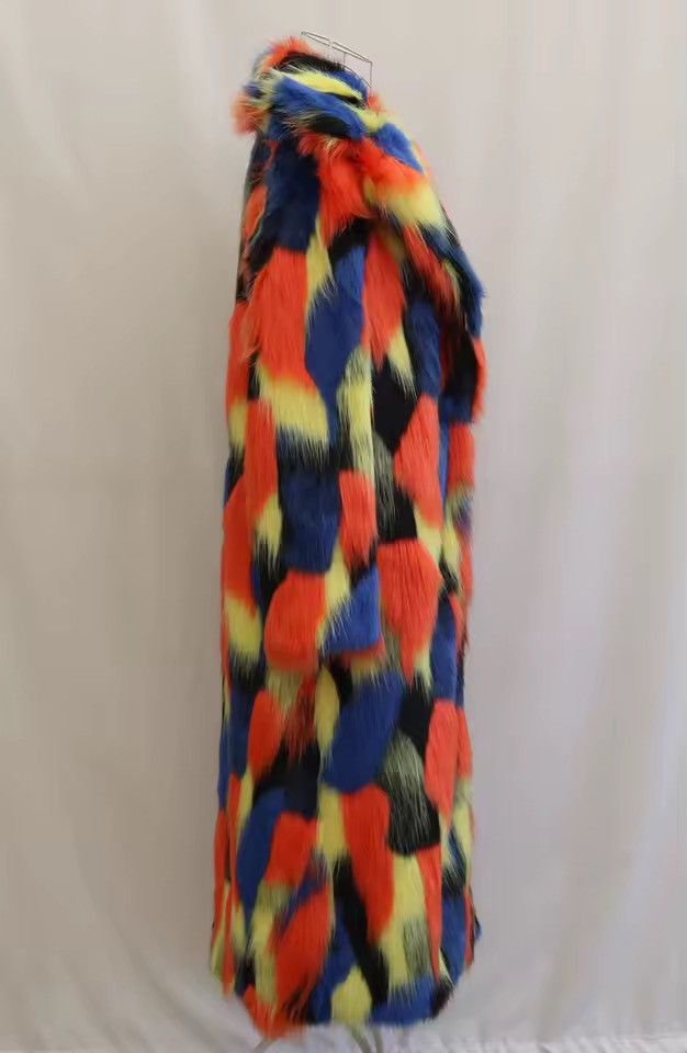 Other Streetwear Designer Colourful Fur Warm Midi Coat Size L / US 10 / IT 46 - 7 Thumbnail