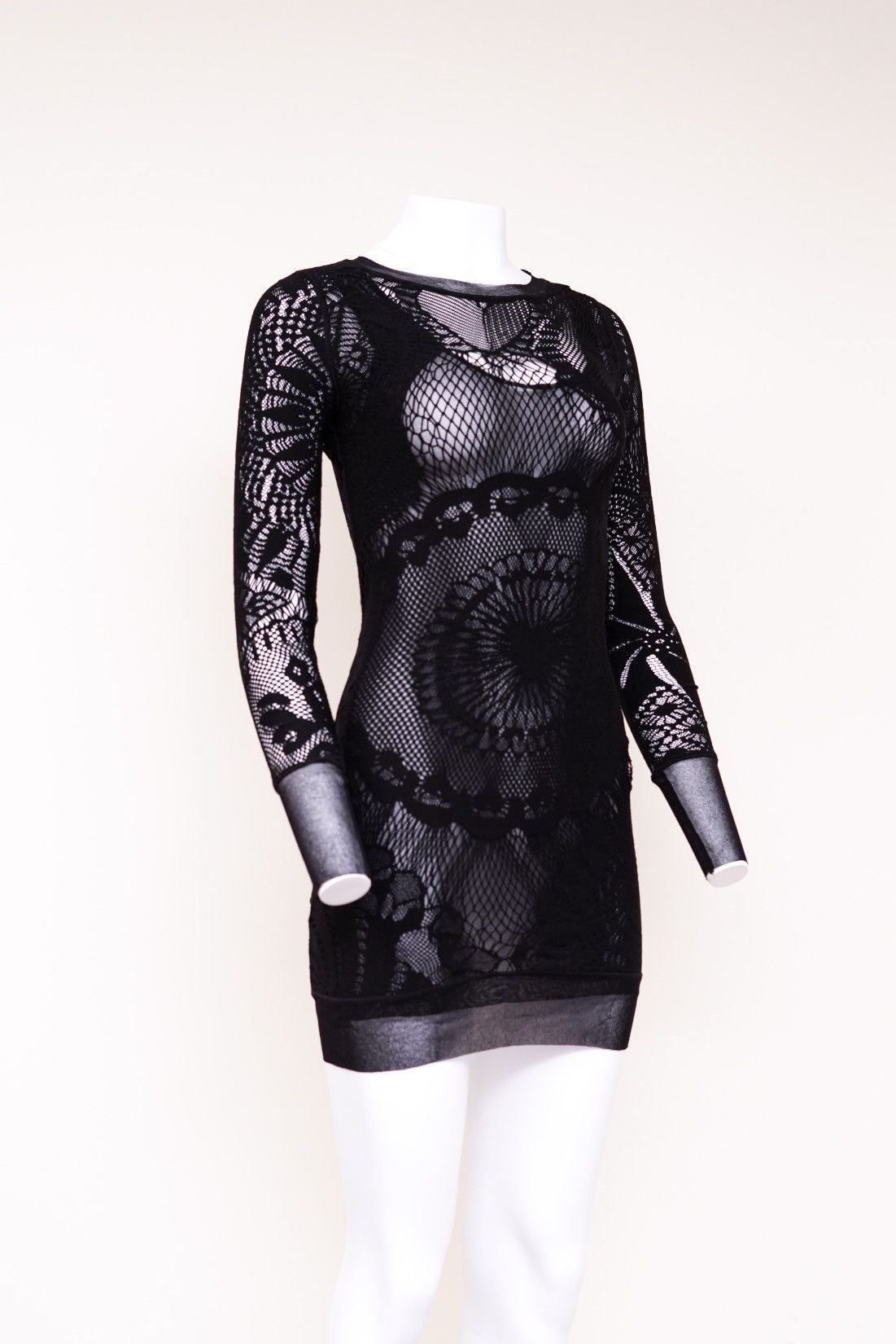 Jean Paul Gaultier Jean Paul Gaultier Black Soleil See-Through Mini Dress Size XS / US 0-2 / IT 36-38 - 3 Thumbnail
