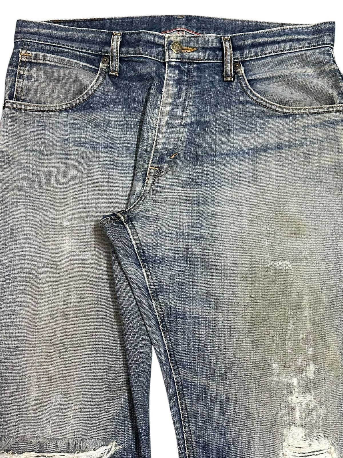 Edwin Edwin XV Exclusive Vintage Blue Faded Wash Distressed Jeans Size US 35 - 4 Thumbnail