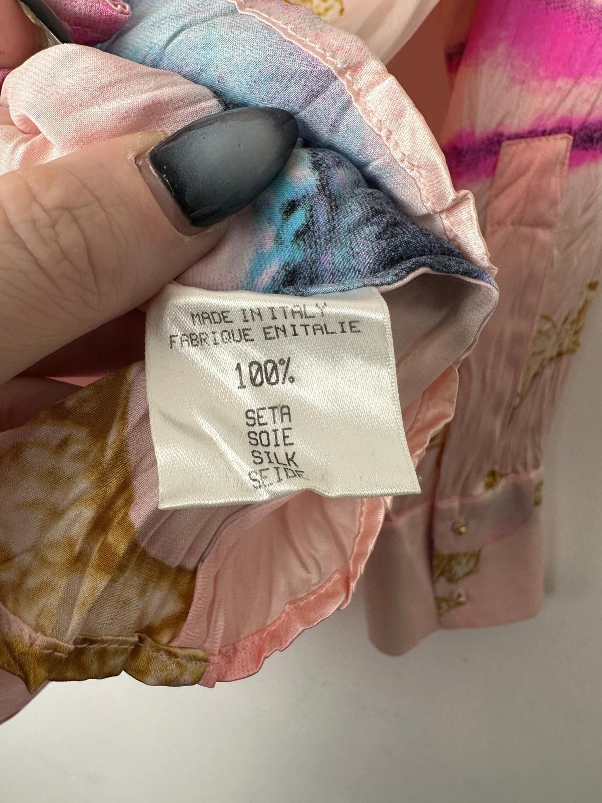 Roberto Cavalli Roberto Cavallo S/S 2001 Liz Taylor Eye Print Silk Shirt Size XS / US 0-2 / IT 36-38 - 6 Thumbnail