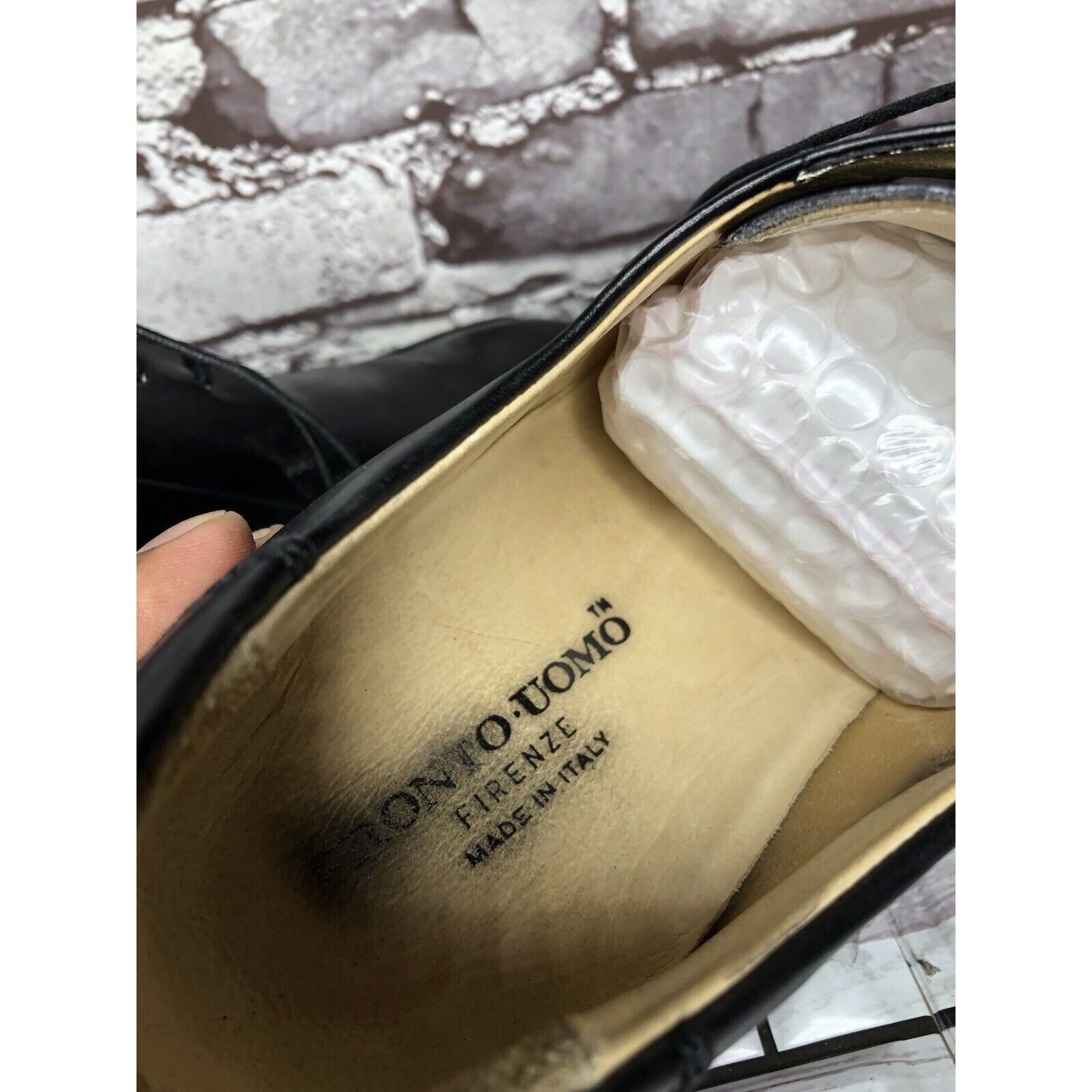 Pronto Uomo Pronto Uomo Black Leather Oxford Derby Lace Up Dress Shoes M Size US 10.5 / EU 43-44 - 11 Thumbnail
