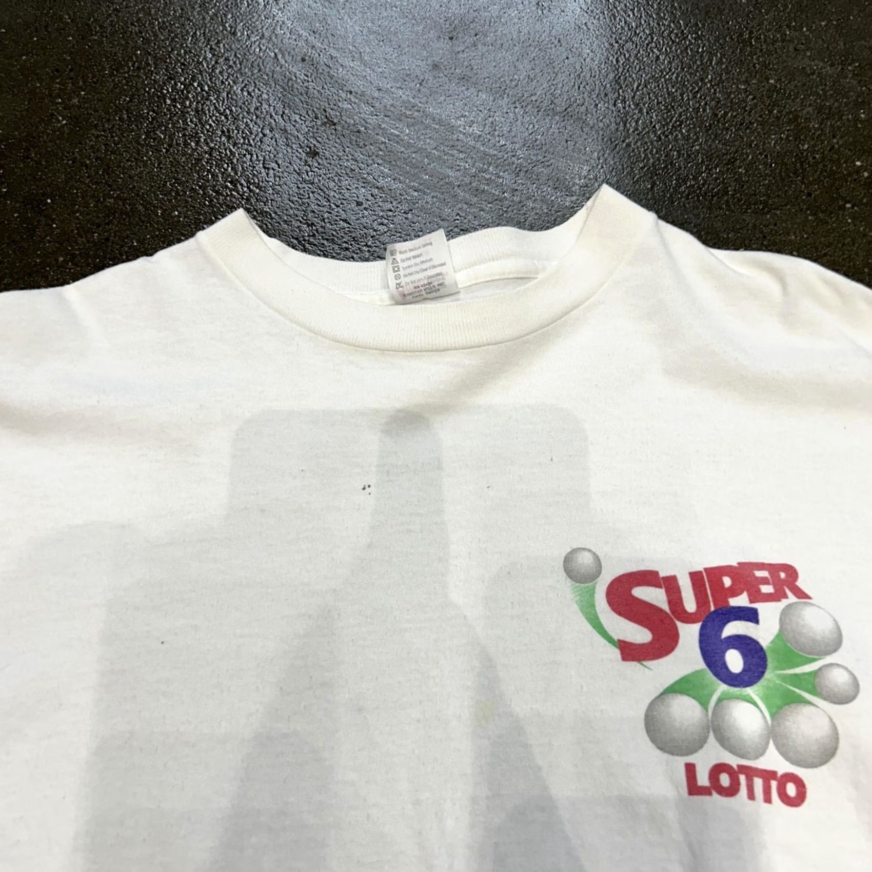 Vintage VINTAGE AmeriTees Shirt Mens XL White Super 6 Lotto Graphic Print 90s Promo Money Size US XL / EU 56 / 4 - 2 Thumbnail