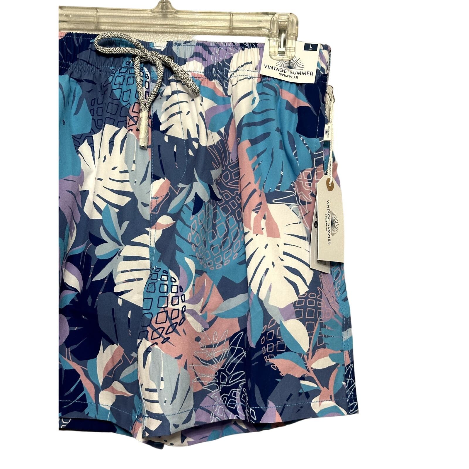 Other Vintage Swim Trunks Quick Dry Tropical Leaf Print XL NWT Size US 32 / EU 48 - 3 Thumbnail