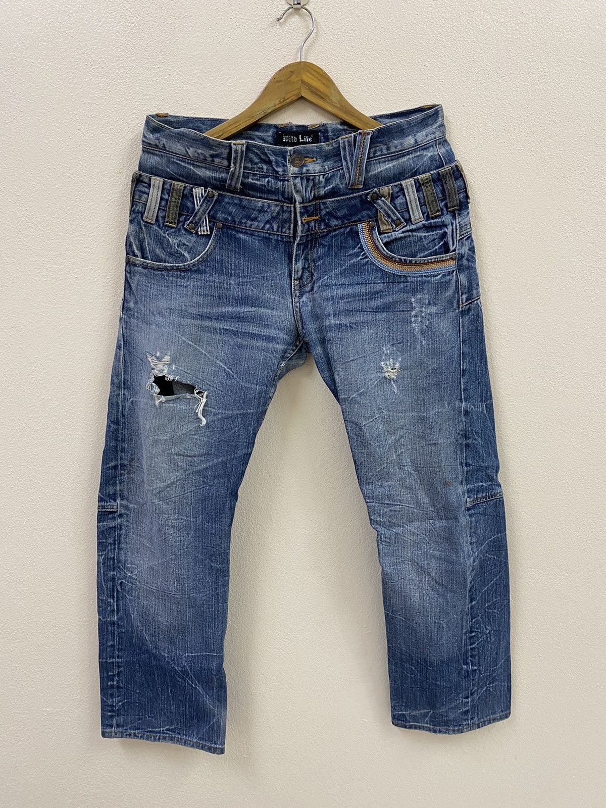 Japanese Brand Vtg Denim Double Waist Wild Life Japan Size US 34 / EU 50 - 1 Thumbnail