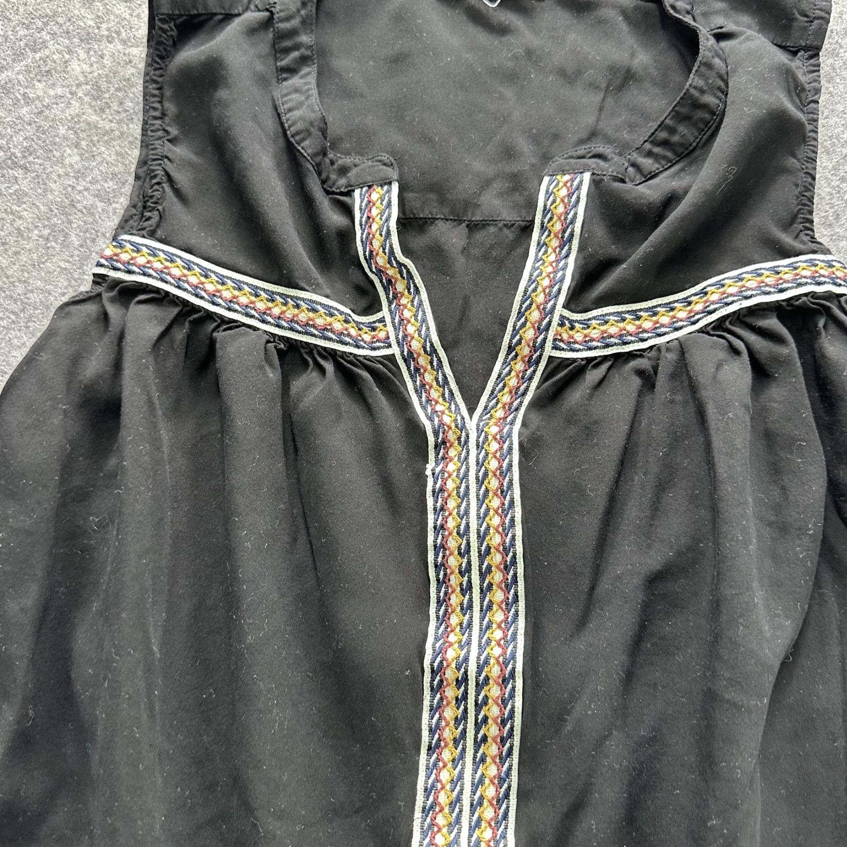 Vintage VINTAGE DR2 Shirt Womens Medium Black Embroidered Sleeveless V Neck Tunic Top Boho Size M / US 6-8 / IT 42-44 - 2 Thumbnail
