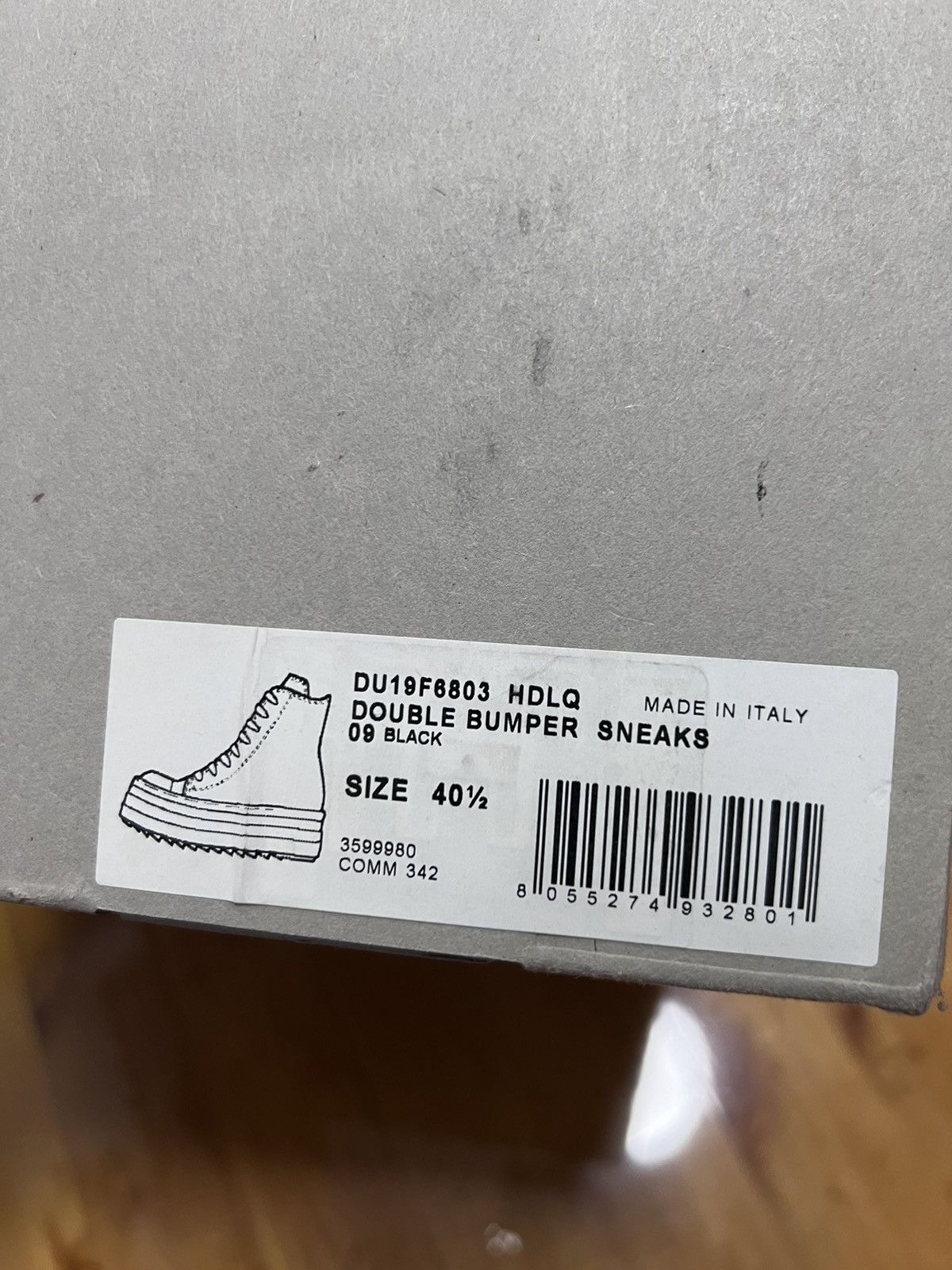 Rick Owens Drkshdw Rick owens drkshdw double bumper ramones sz40.5 Size US 7.5 / EU 40-41 - 12 Thumbnail
