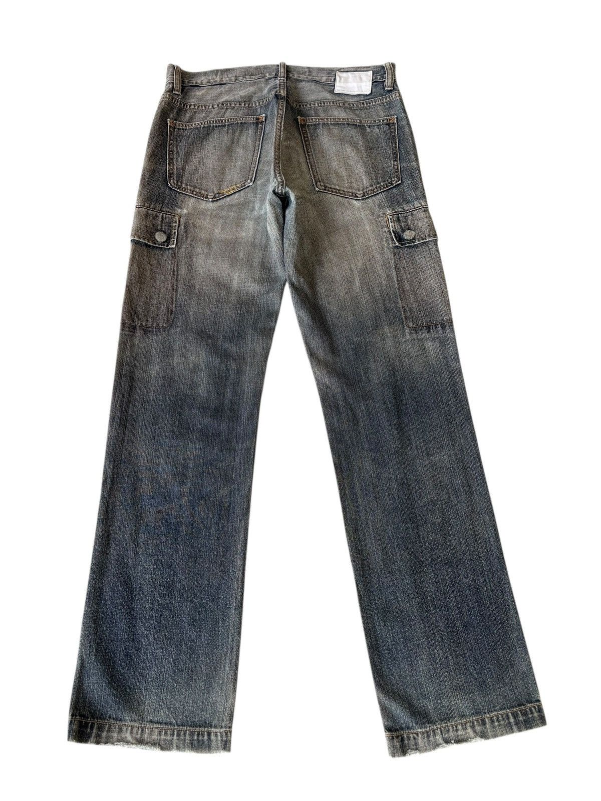 Kapital RARE💥GAP CARGO FADED WASHED DENIM CARGO JEANS WORKWEAR Size US 32 / EU 48 - 2 Thumbnail