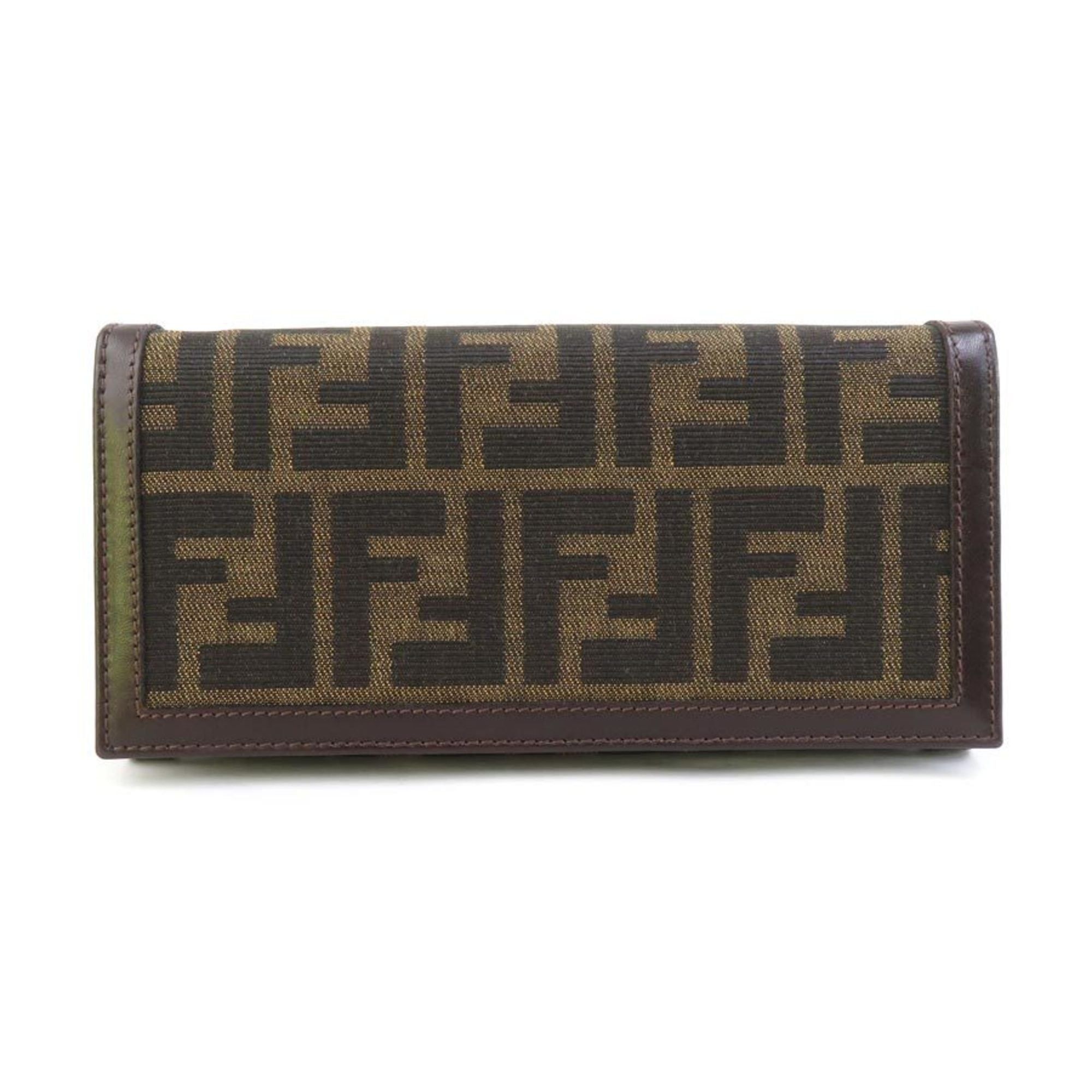 Fendi FENDI Bi-fold Wallet Zucca Canvas Leather Brown Women's e60599g Size ONE SIZE - 1 Thumbnail