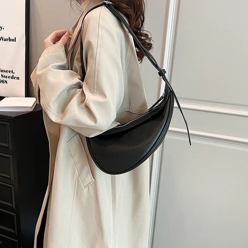 Vintage Capacity Zipper Shoulder Crossbody Bag PU Leather Size ONE SIZE - 2 Thumbnail