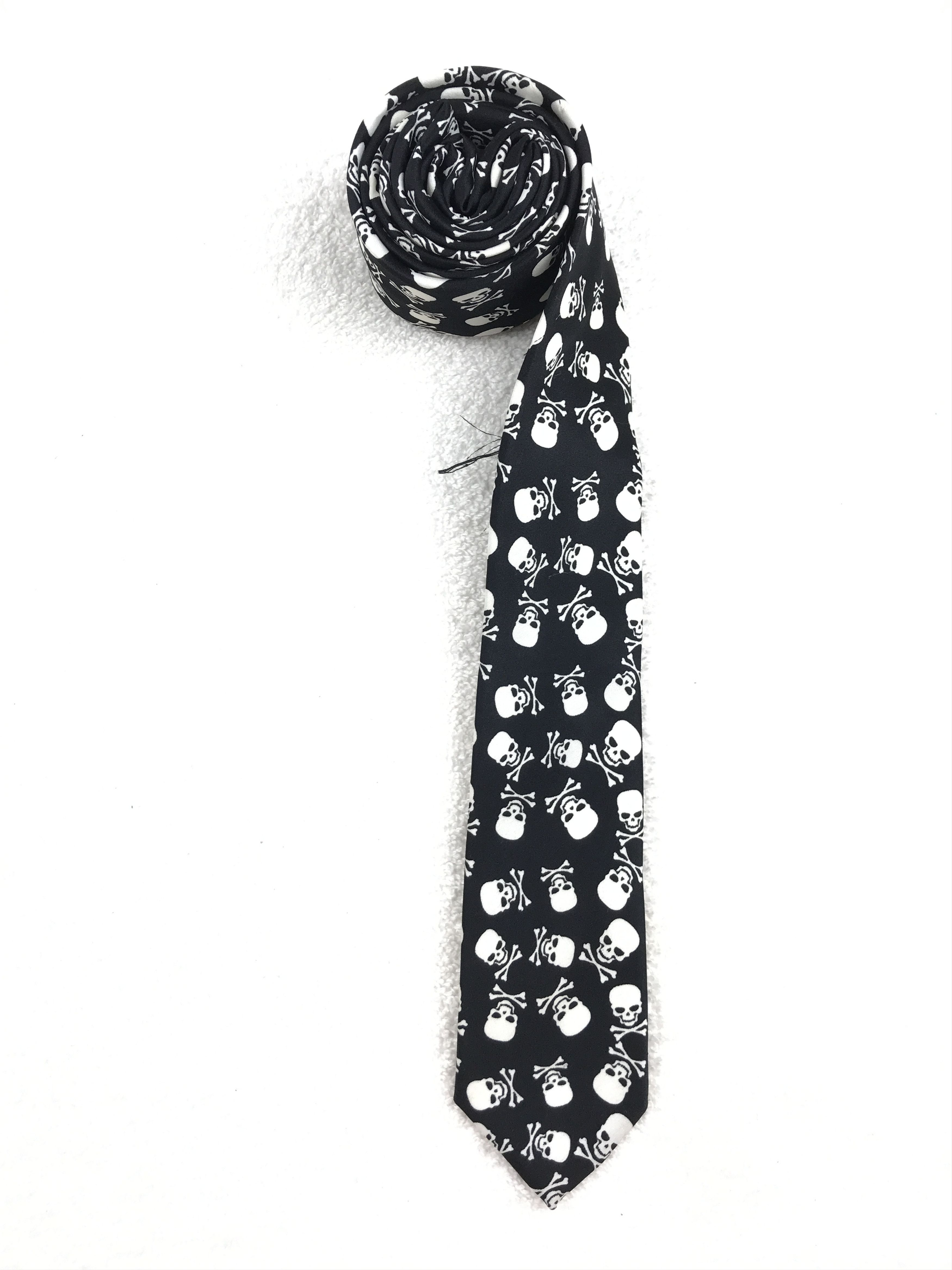 Designer × Vintage Vintage Skulls Silk Necktie Size ONE SIZE - 2 Thumbnail