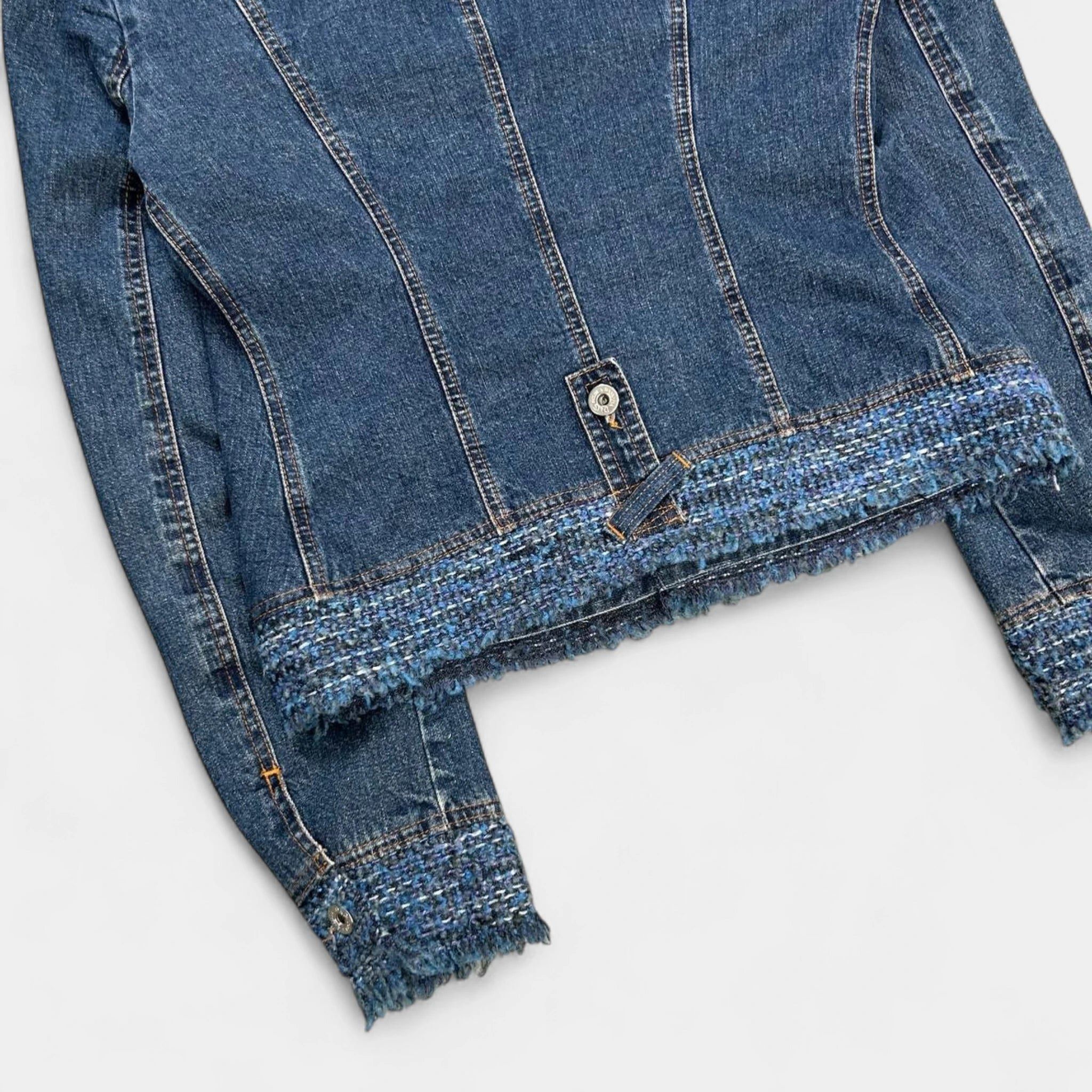 Dolce & Gabbana Dolce & Gabbana Blue Tweed Denim Jacket Size US M / EU 48-50 / 2 - 6 Thumbnail