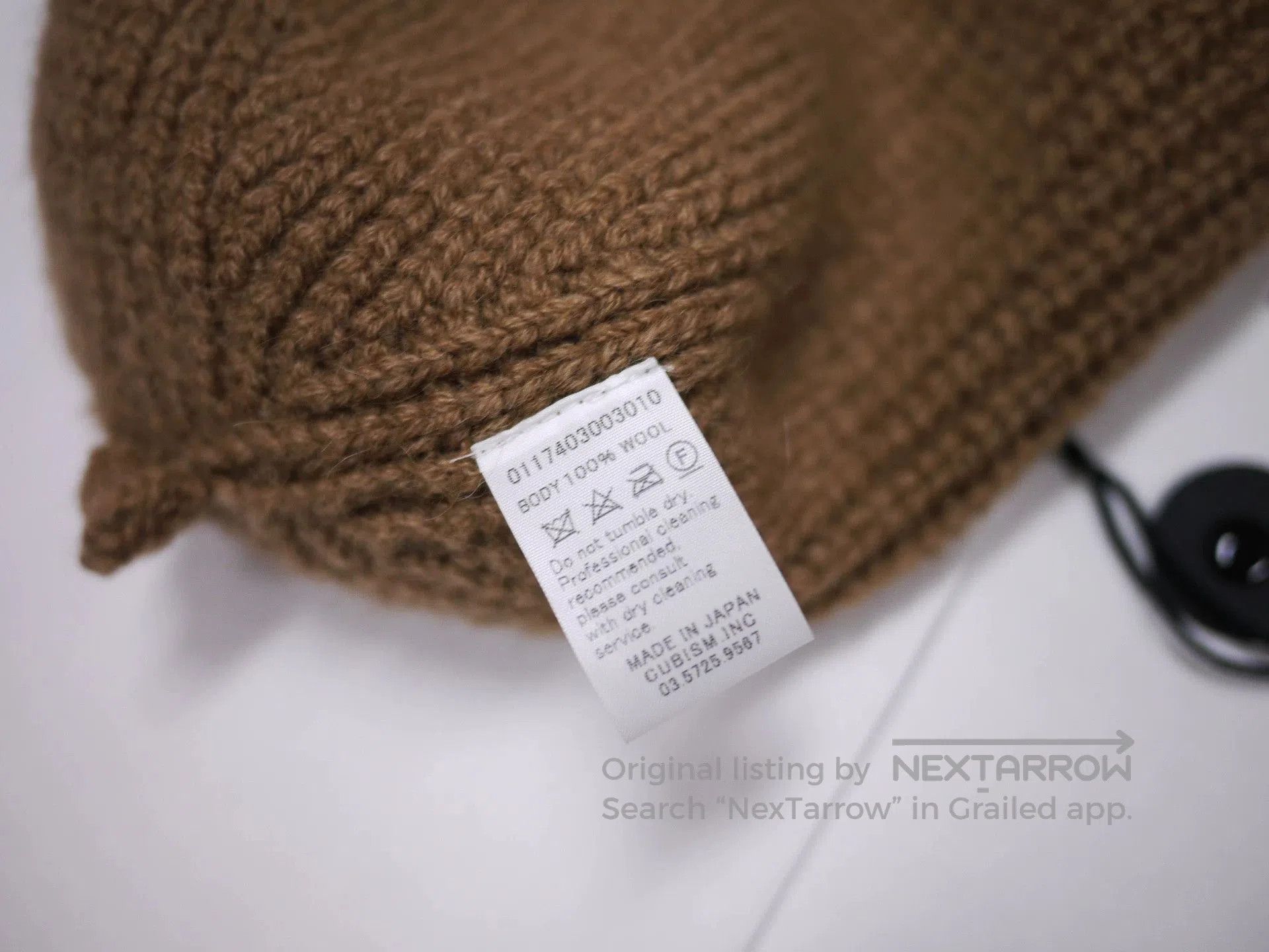 Visvim Brown Knit Beanie Hat. Size ONE SIZE - 6 Thumbnail