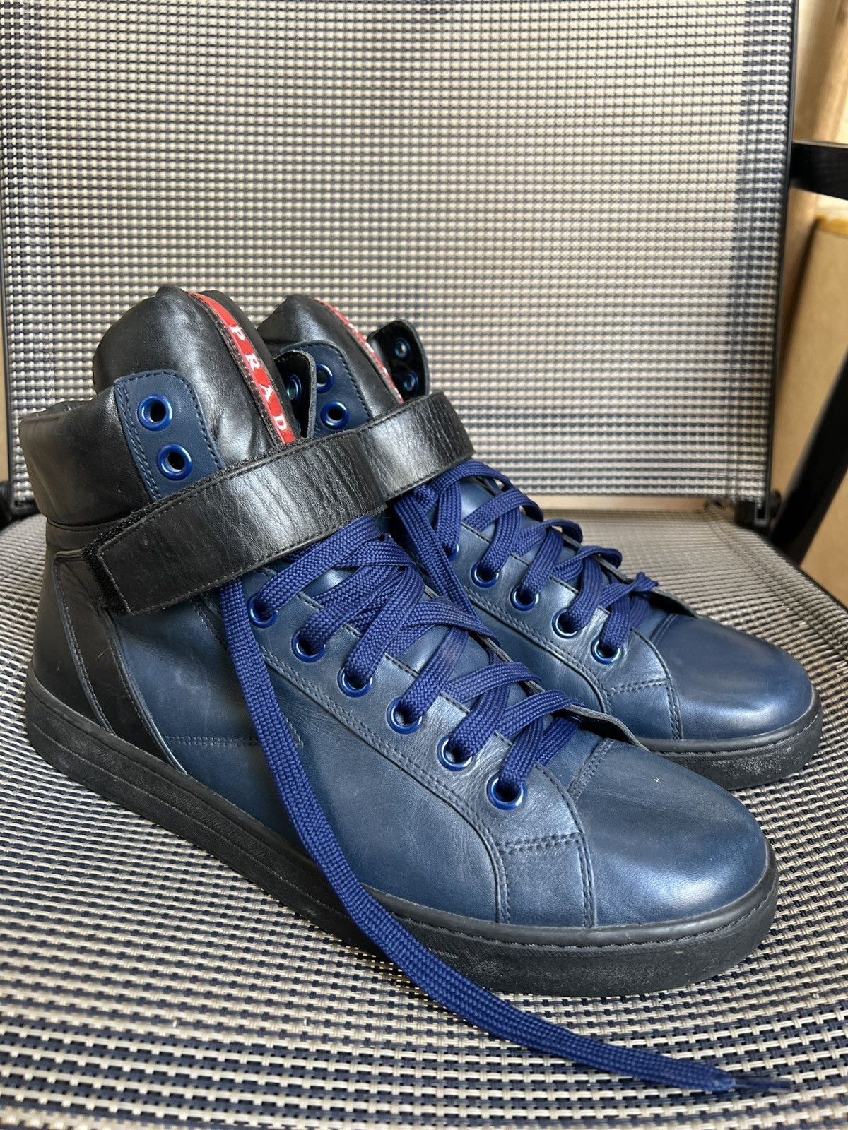 Prada Prada Leather High Trainers Size US 8.5 / EU 41-42 - 3 Thumbnail