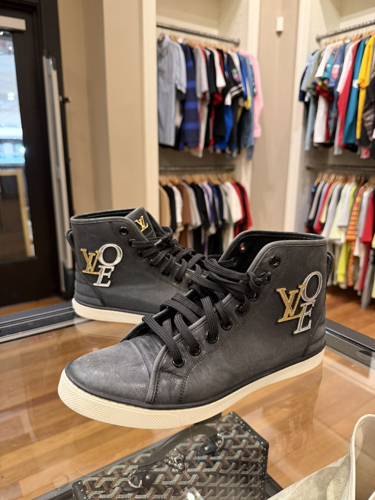 Louis Vuitton Louis Vuitton Punchy Love patch high-top Sneaker Size US 8.5 / IT 38.5 - 1 Thumbnail