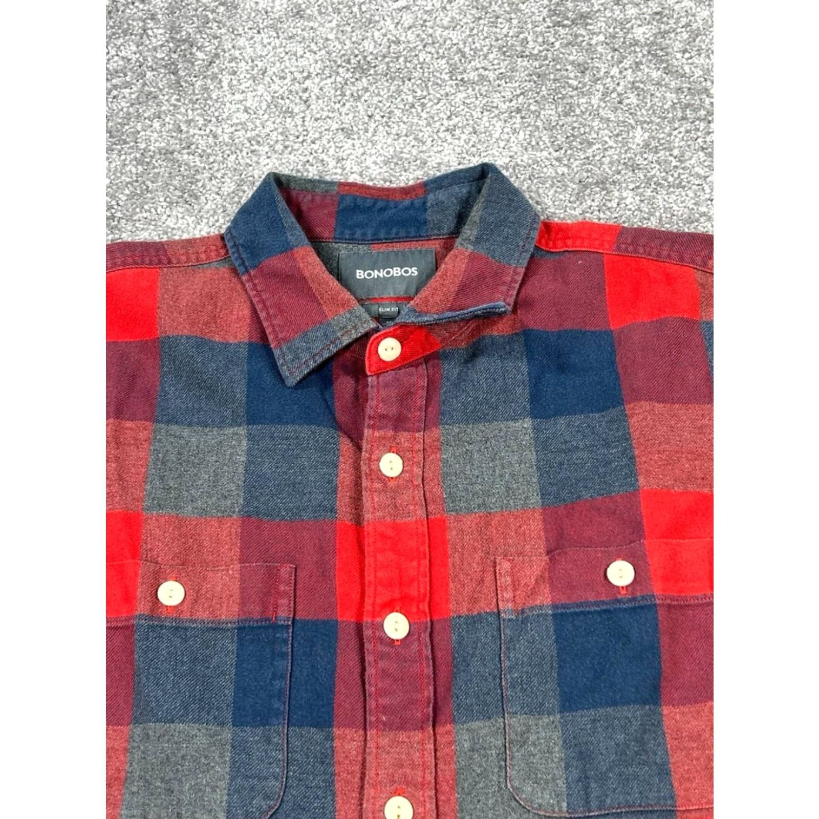 Bonobos Bonobos Shirt Mens M Red Cotton Flannel Button-Up Slim Casual Pattern Plaid Long Sleeve Collar Button-Up Mens Size US M / EU 48-50 / 2 - 2 Thumbnail