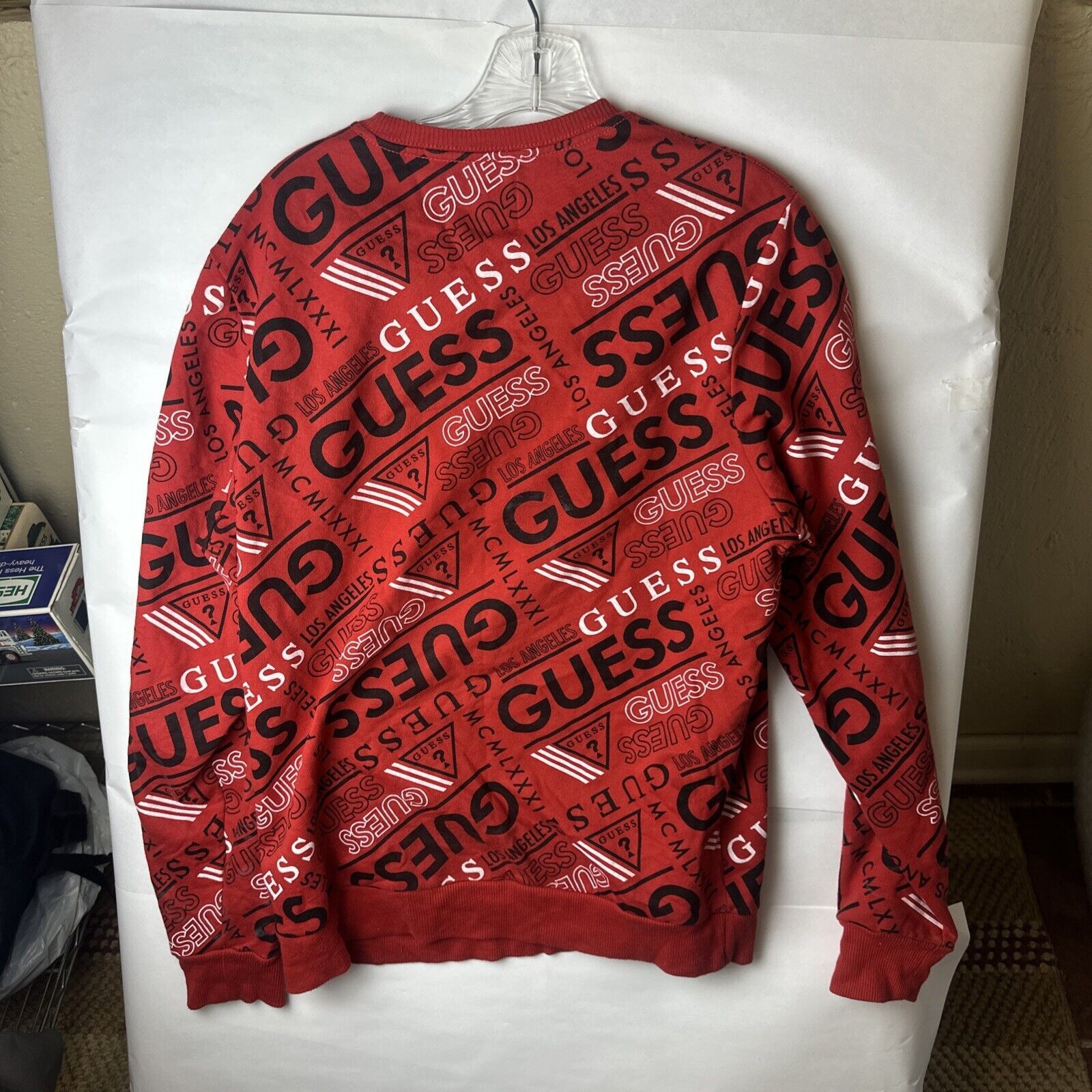 Guess Guess Womens Red Crewneck All Over Logo Pullover Size L Size L / US 10 / IT 46 - 5 Thumbnail