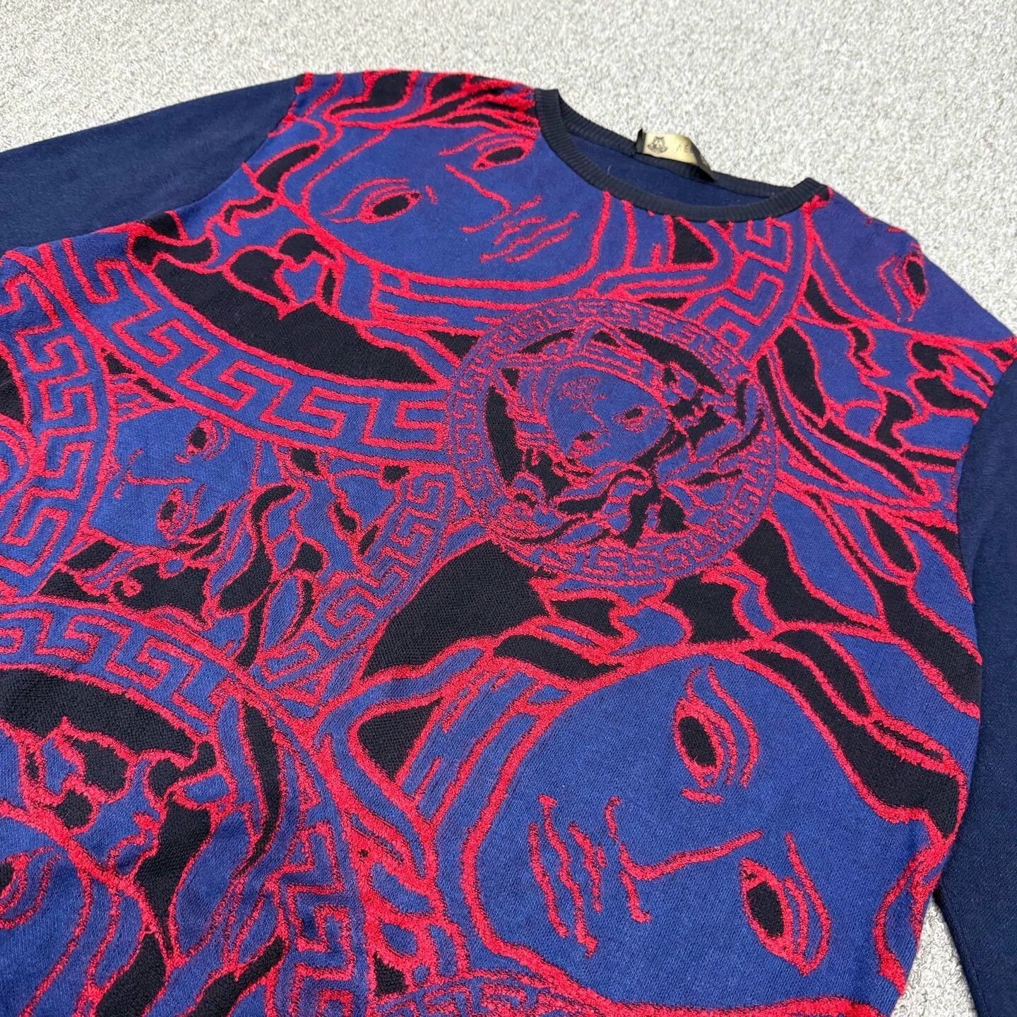 Versace Versace Navy Medusa Knit Sweater 56 mint Size XL / US 12-14 / IT 48-50 - 3 Thumbnail