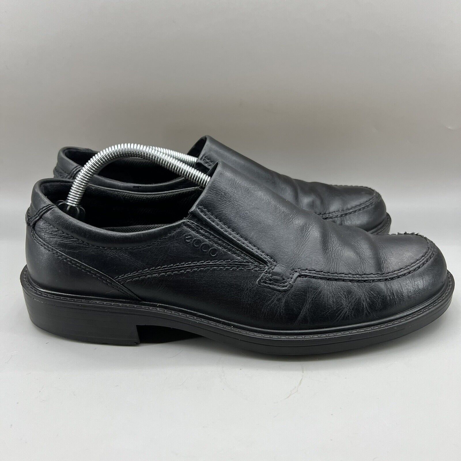 Ecco ECCO Helsinki Men Size 10.5 Shoes Black Leather Slip-On Bike Size US 10.5 / EU 43-44 - 1 Thumbnail