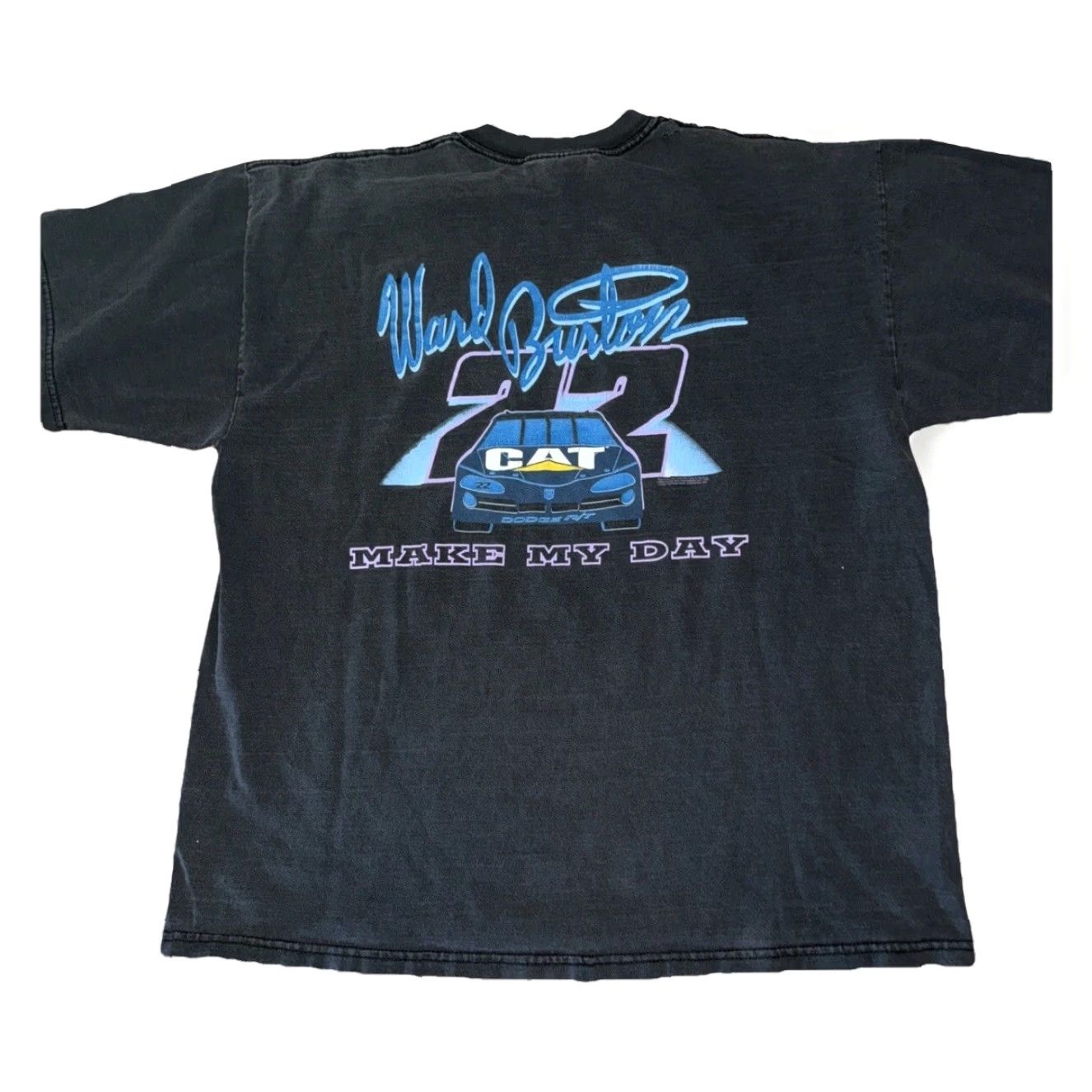 Gildan VINTAGE Ward Burton NASCAR T-Shirt Black XL Cat Racing 90s Single Stitch Shirt Mens | Black Cat | 90s NASCAR Graphic Mens XL Size US XL / EU 56 / 4 - 2 Thumbnail