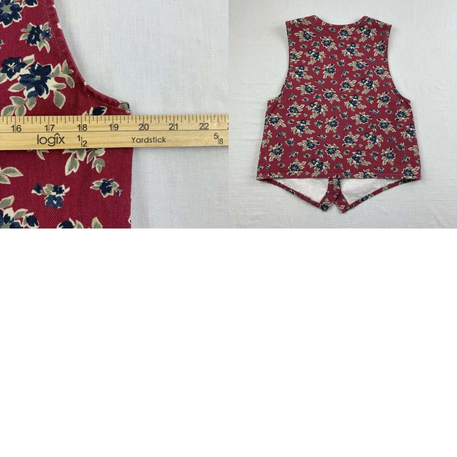 Cherokee VINTAGE Cherokee Floral Vest Womens Medium Red V-Neck 90s Floral Nature Size M / US 6-8 / IT 42-44 - 8 Thumbnail