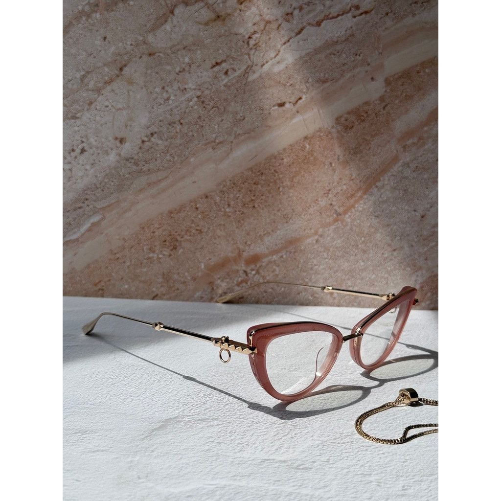 Valentino NEW Valentino VLX123-B Pink Cat Eye Chain Frames $760 Size ONE SIZE - 6 Thumbnail