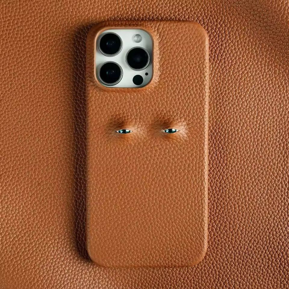 Genuine Leather Genuine Real Leather Designer Eye Iphone 16 Pro Max Case Size ONE SIZE - 1 Thumbnail