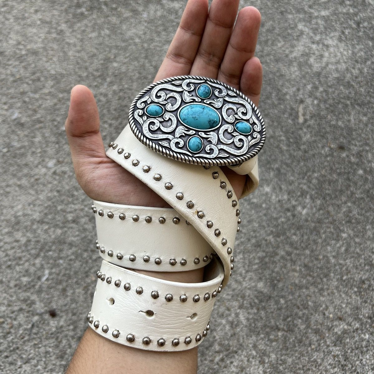 Vintage Vintage studded leatherbelt Feellike Navajo(Kapital Style) Size ONE SIZE - 1 Thumbnail