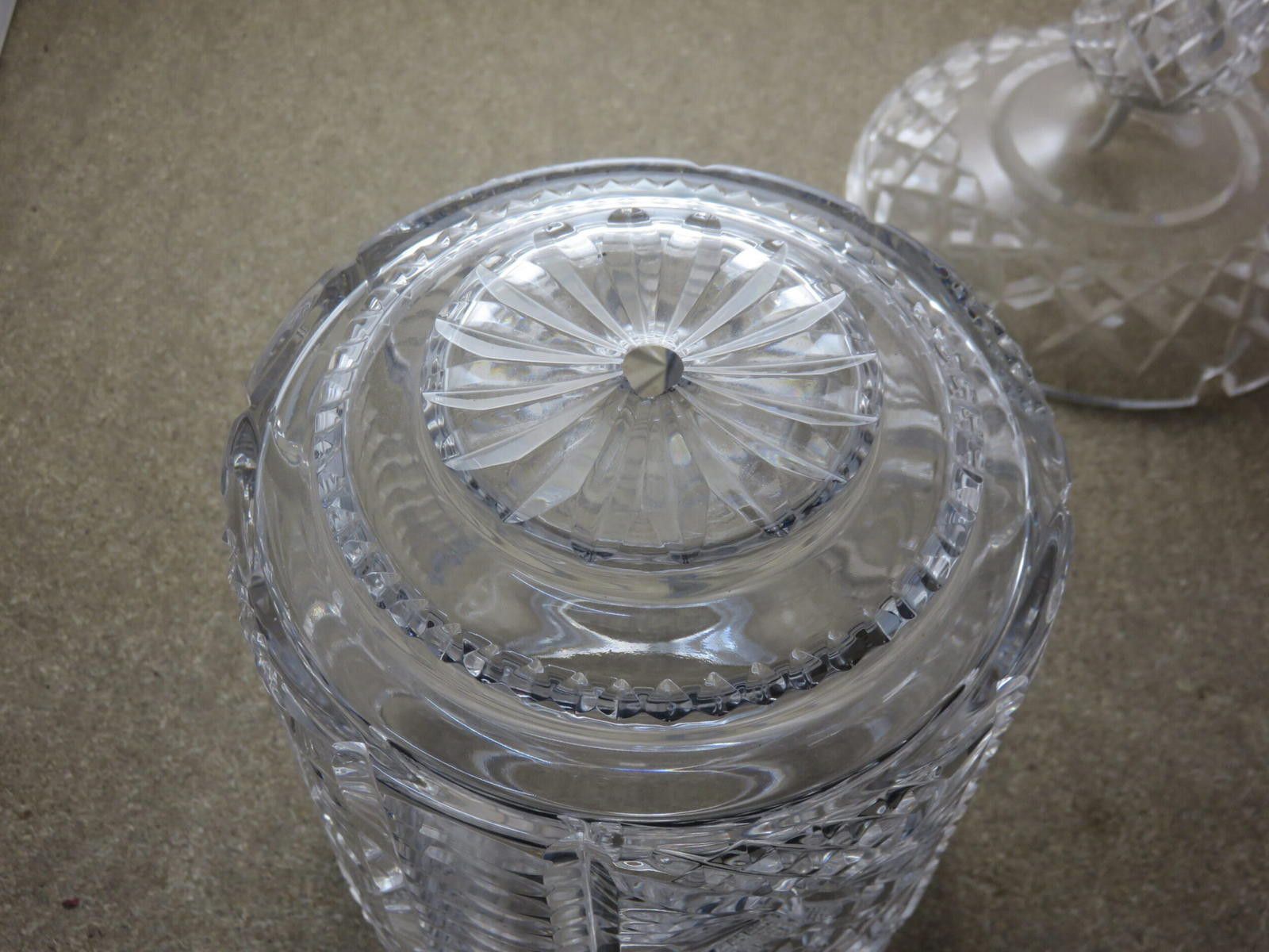 The Unbranded Brand Vintage Large Heavy Cut Crystal Glass Lamp Base & Shade Size ONE SIZE - 8 Thumbnail