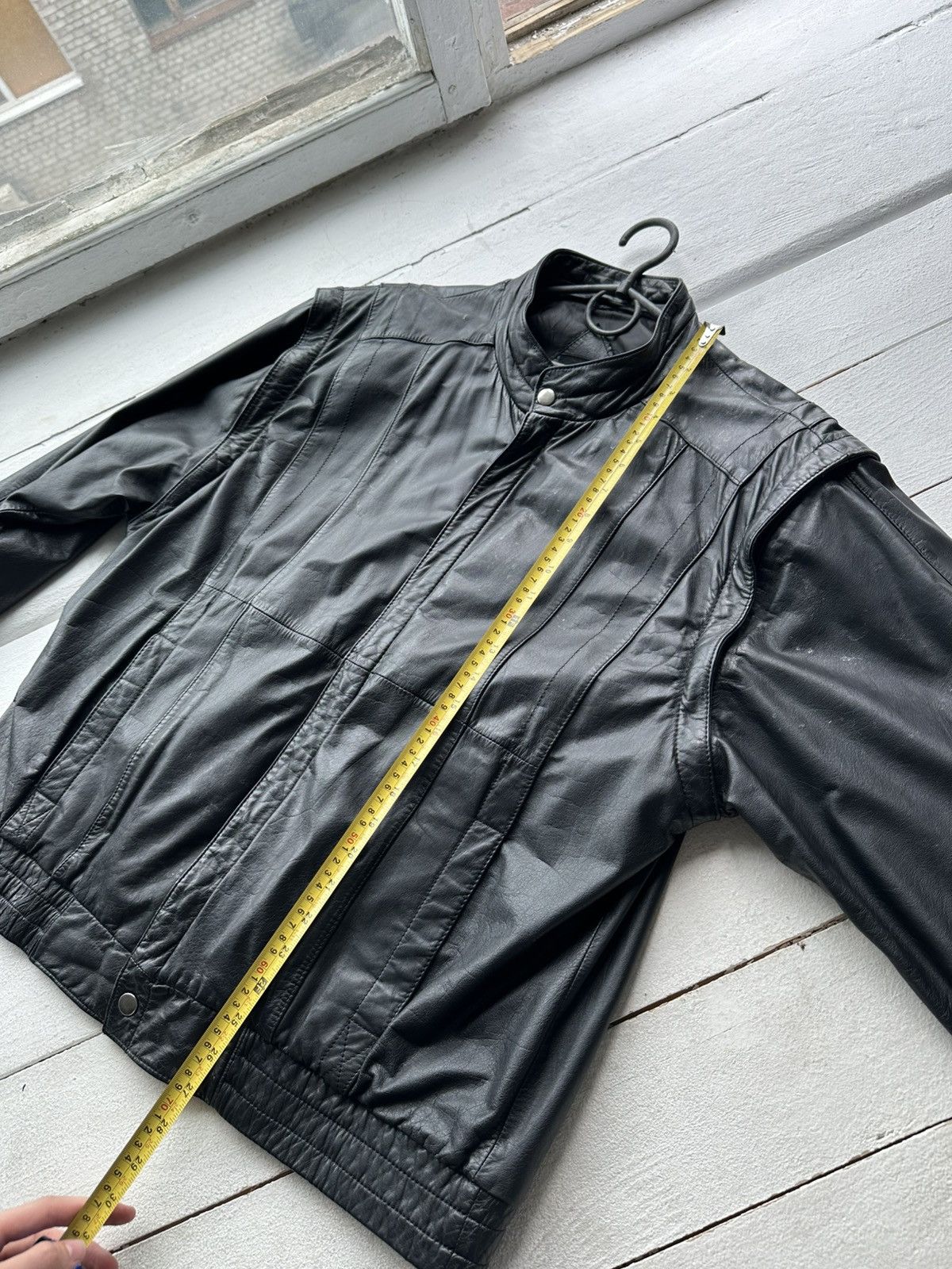 Other 🚨VNTG LEATHER JACKET AVANT GARDE ASYMMETRICAL BLACK MOTO Size US XL / EU 56 / 4 - 21 Thumbnail
