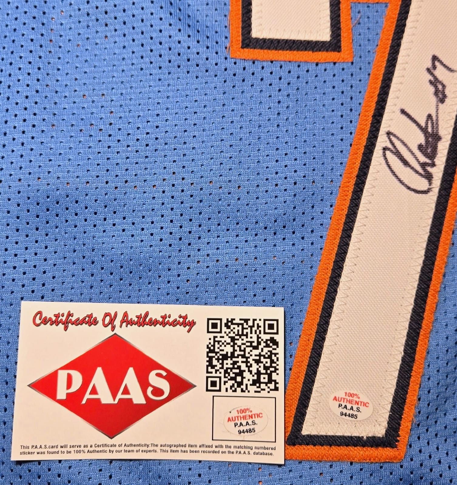 Other Chet Holmgren Thunder signed basketball jersey PAAS COA Size ONE SIZE - 4 Thumbnail