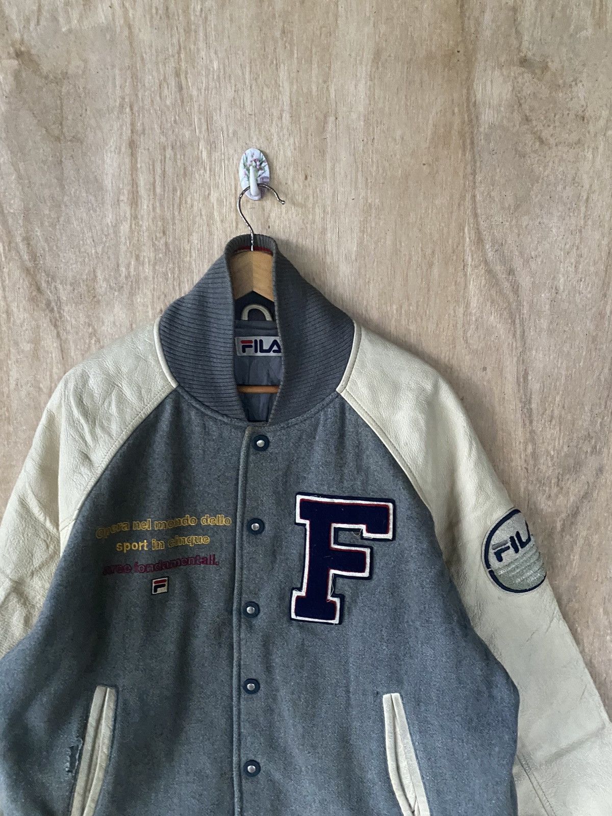 Fila Vintage FILA Varsity Jacket - Wool and Leather Size US XL / EU 56 / 4 - 6 Thumbnail