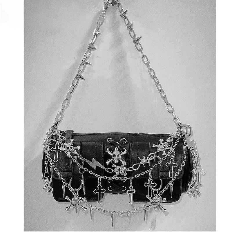 Other Y2K Gothic Chain Crossbody Bag – Punk Streetwear Purse Size ONE SIZE - 2 Thumbnail