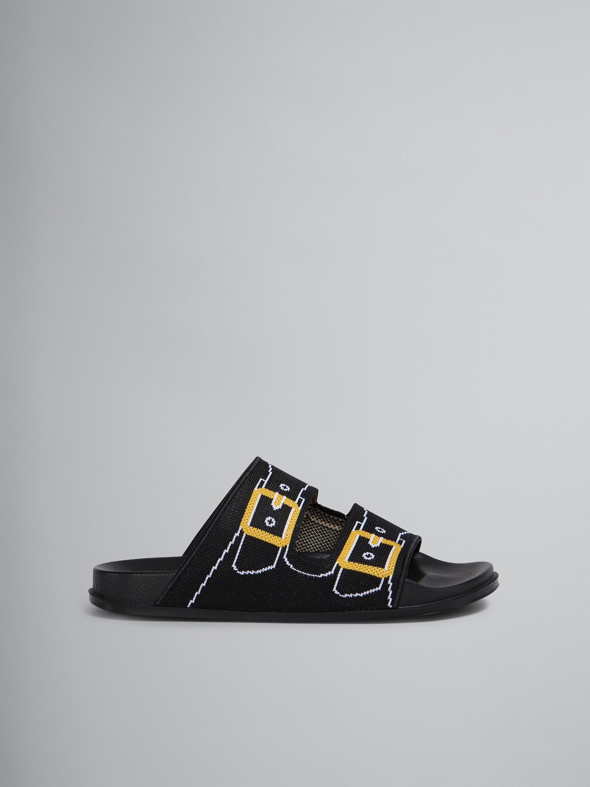 Marni o1w1db10325 Jacquard Two Strap Slide in Black Size US 8 / EU 41 - 4 Thumbnail