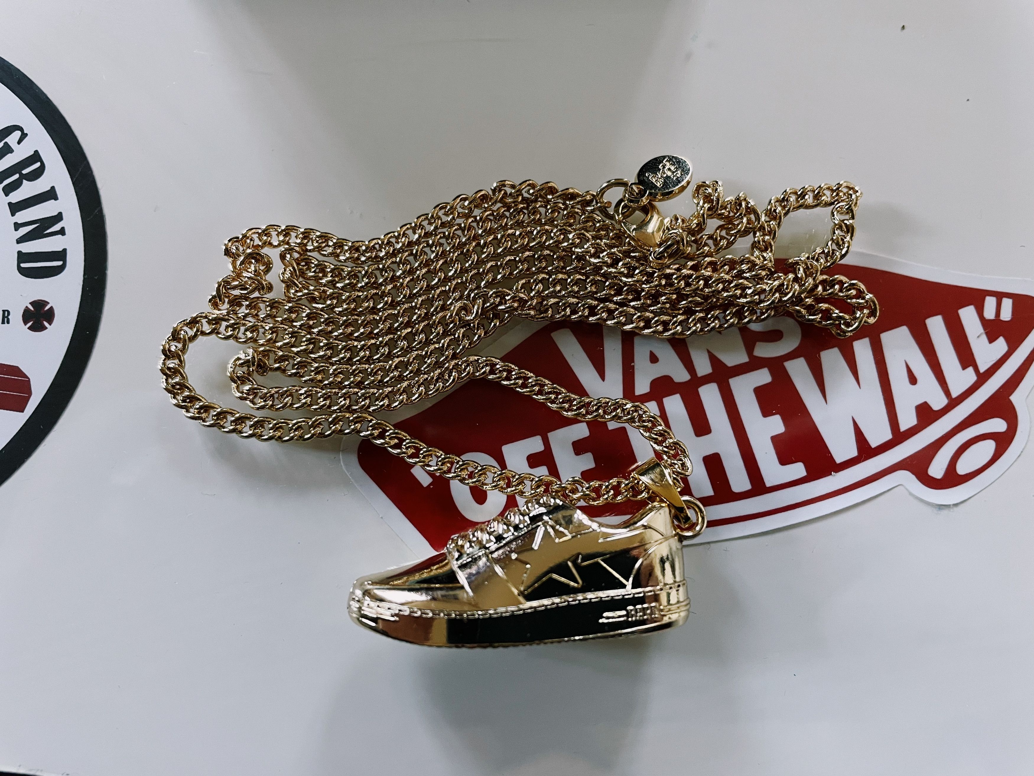 image of Bape A Bathing Ape Gold Card Members Bapesta Necklace Gold, Men's