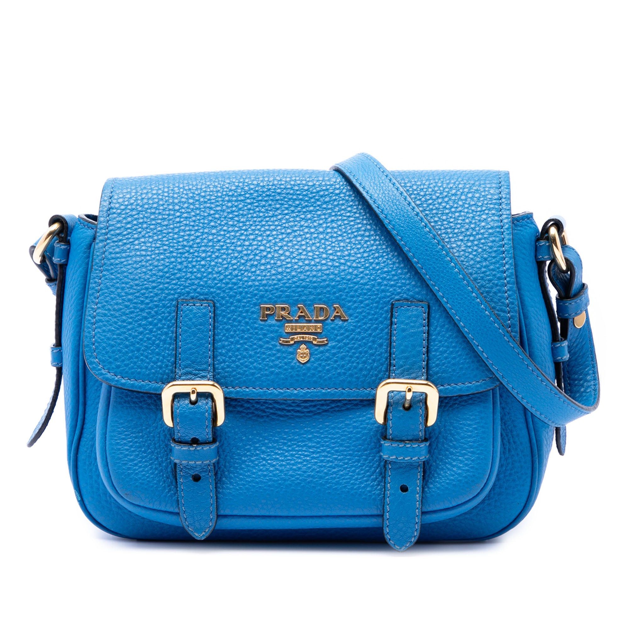 Prada Vitello Daino Double Buckle Messenger Bag Size ONE SIZE - 1 Thumbnail