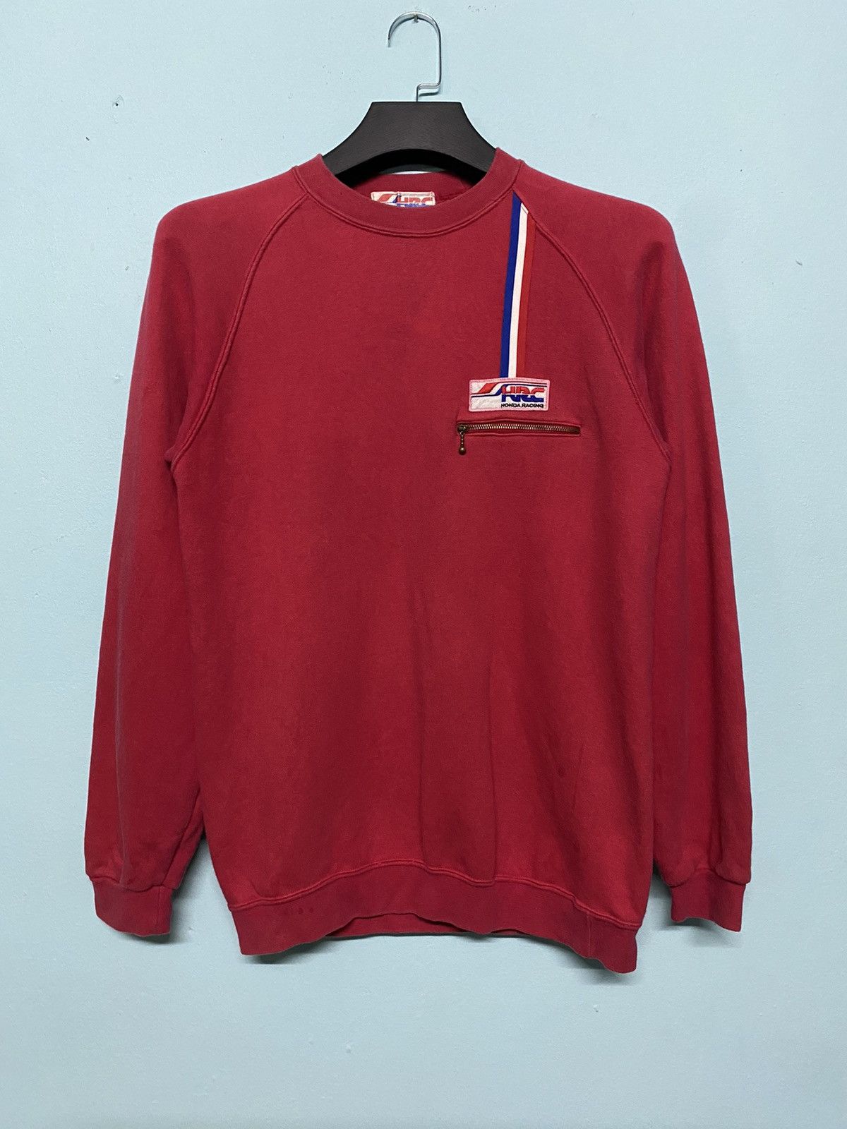 image of Honda Hrc Small Patch Sweatshirt Vintage 90's in Red, Men's (Size Large)