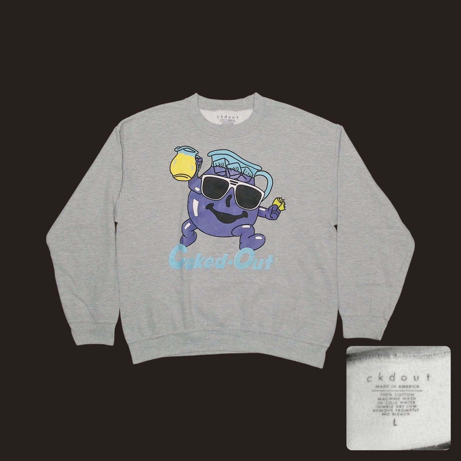 Other Caked Out | Y2K Boxy "Purple Drank" Parody Sweatshirt Size US L / EU 52-54 / 3 - 1 Thumbnail