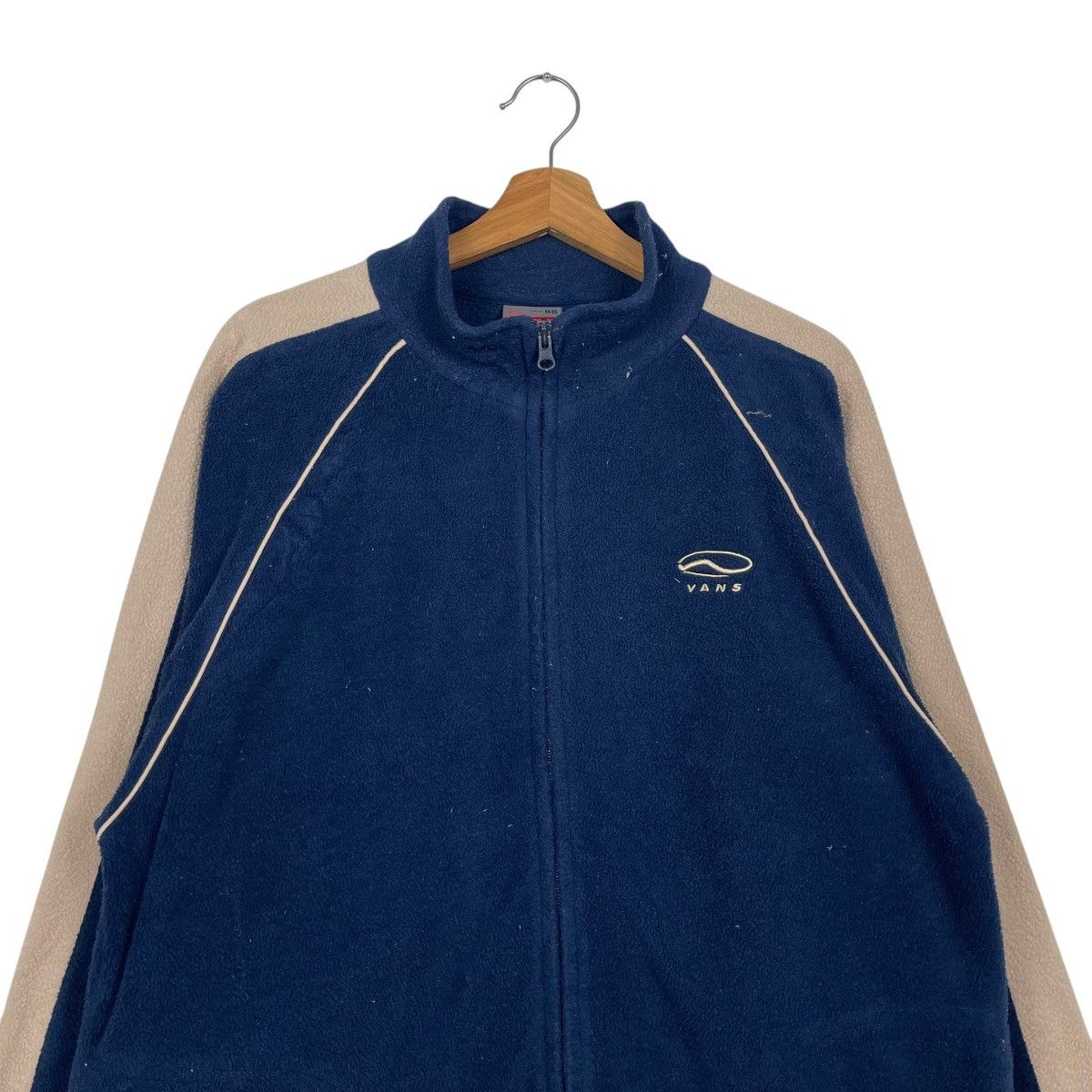 Japanese Brand 💥90s VANS SKATEBOARD FLEECE ZIPPER JACKET NAVY BLUE Size US M / EU 48-50 / 2 - 2 Thumbnail
