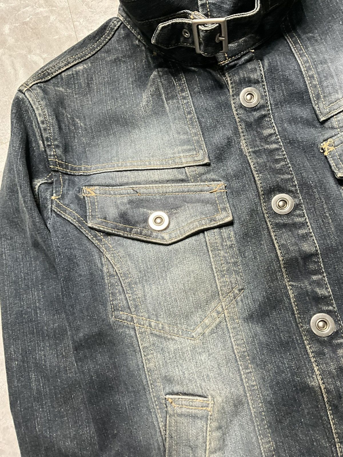Japanese Brand Atelier Sab Men x If six was Nine Dirt Dyed Biker Denim Jkt Size US M / EU 48-50 / 2 - 6 Thumbnail