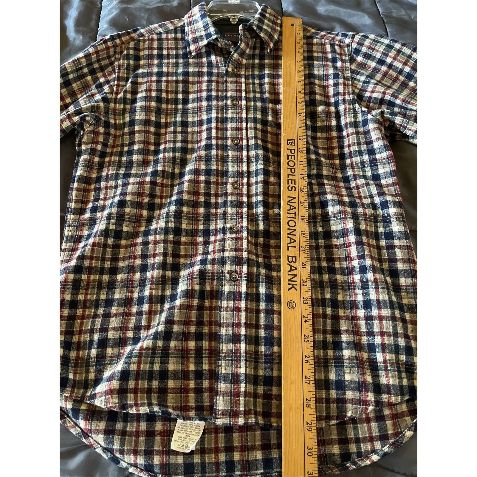 Pendleton Pendleton Mens M Red White Blue Check Button Down Wool Shirt Size US M / EU 48-50 / 2 - 13 Thumbnail